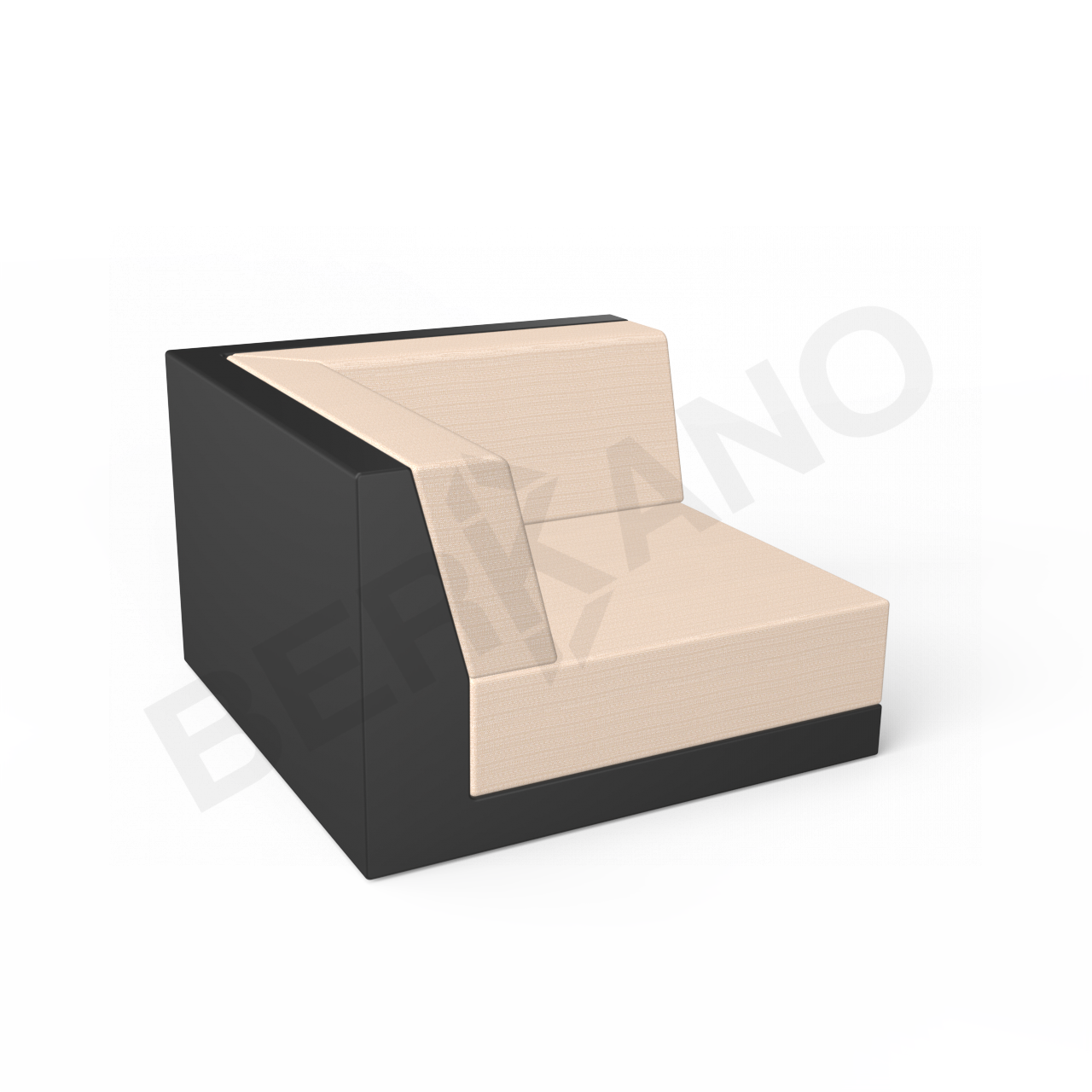 Угловой модуль Quarter modular с подушками черного цвета / аксессуар Milk - фото 1