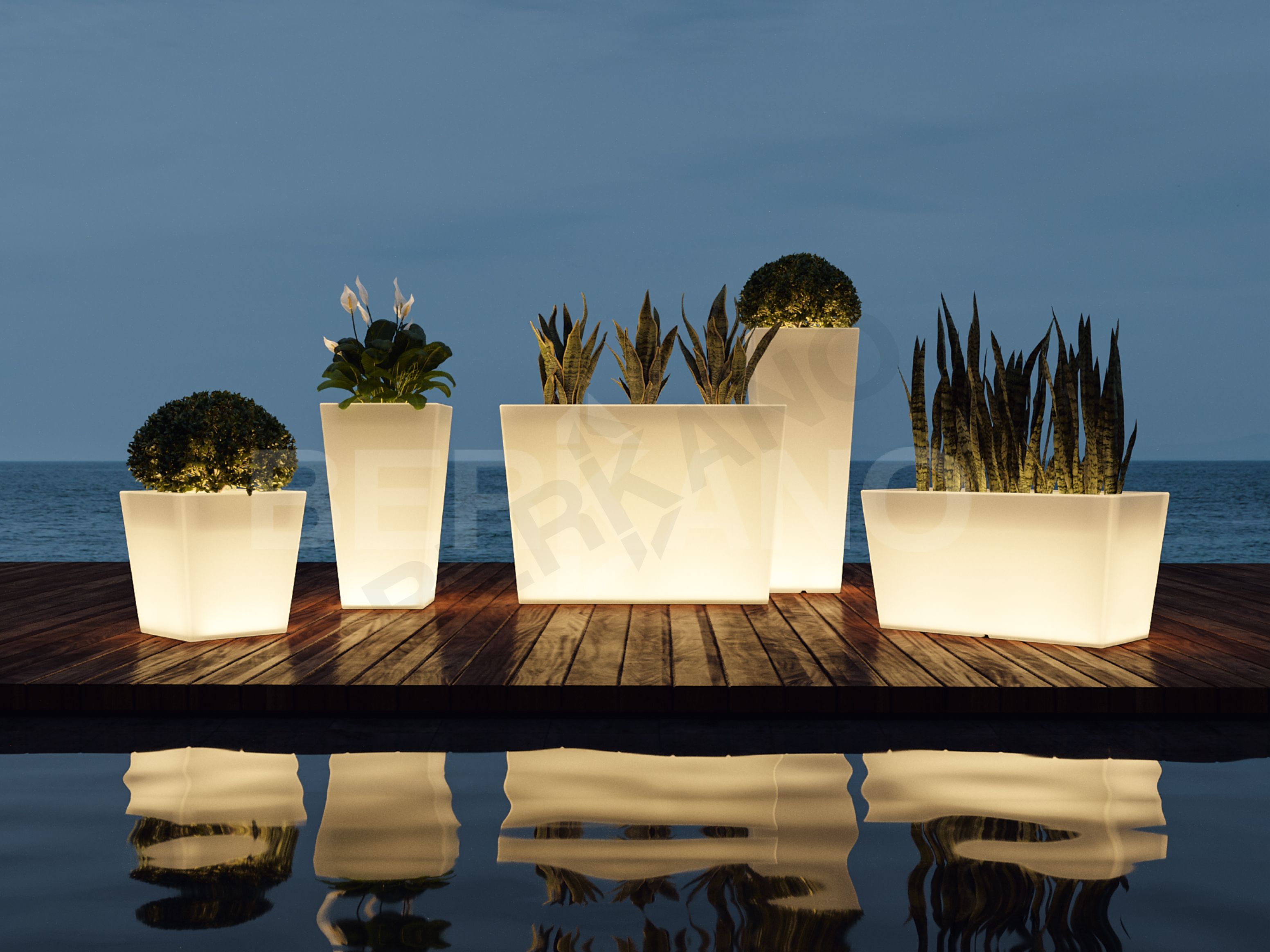 Кашпо Trapezio 42H DB желтого цвета - фото 2