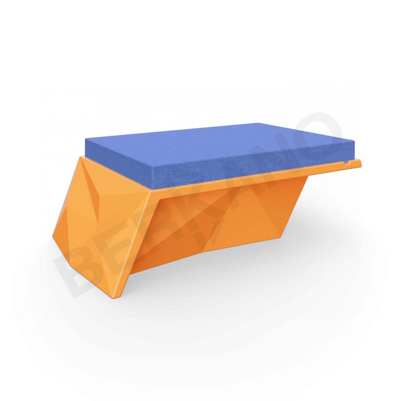 Угловой модуль Quaro с подушками оранжевого цвета / аксессуар темно-синего цвета - фото 1