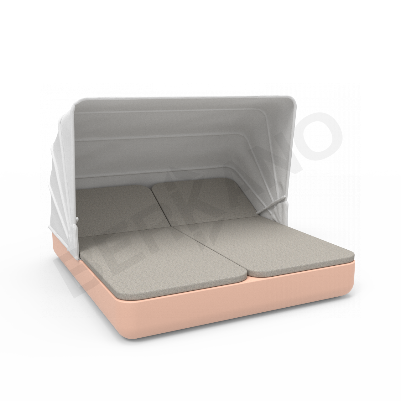 Шезлонг Grace Double Canopy с подушками терракотового цвета / аксессуар Light grey - фото 1