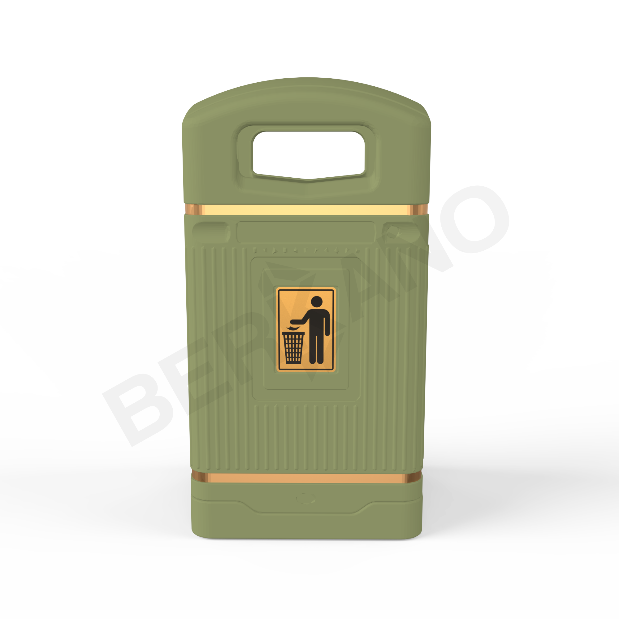 Урна квадратная BERKANO темно-зеленого цвета - фото 1