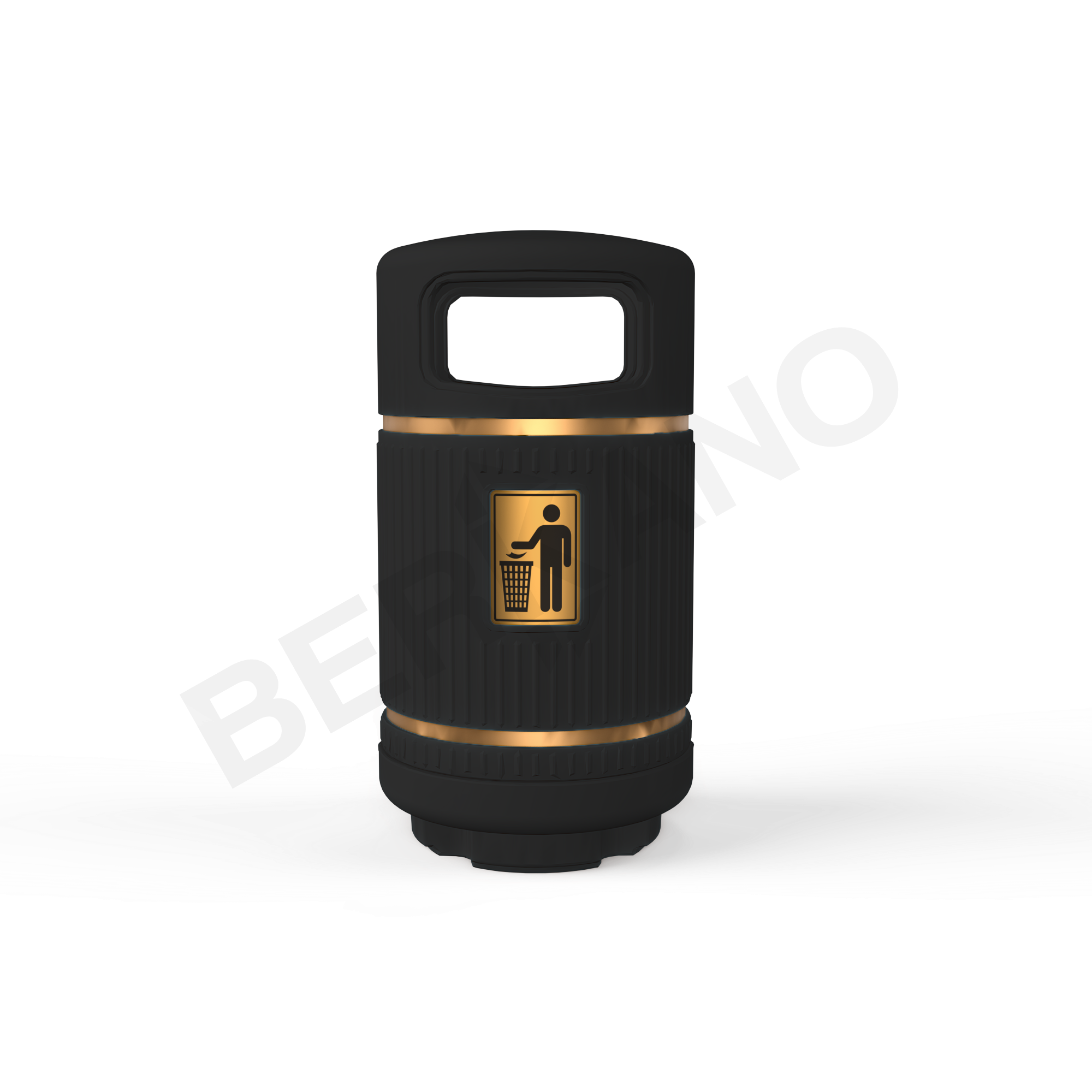 Урна круглая BERKANO черного цвета - фото 1