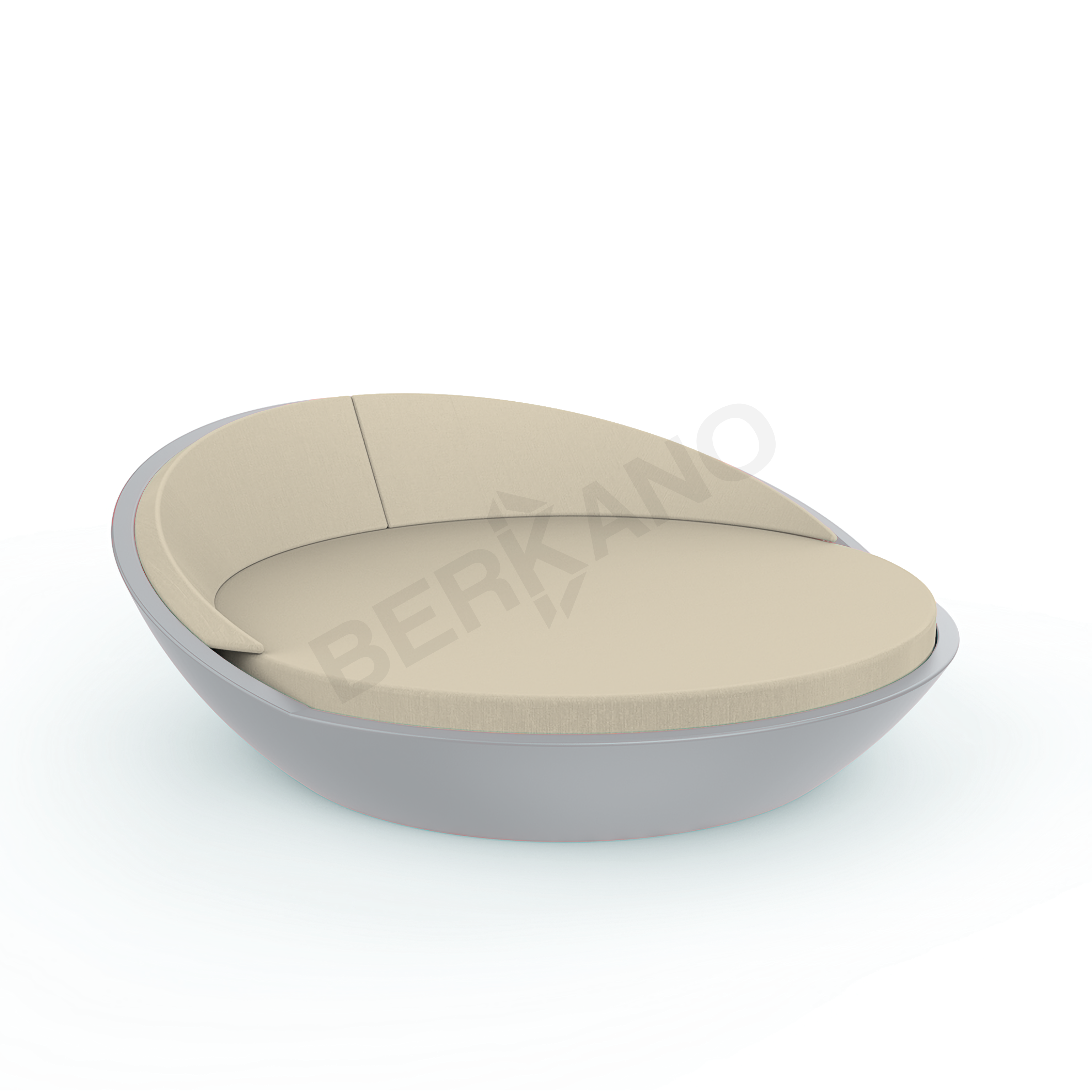 Шезлонг Riviera серого цвета / аксессуар бежевого цвета - фото 1