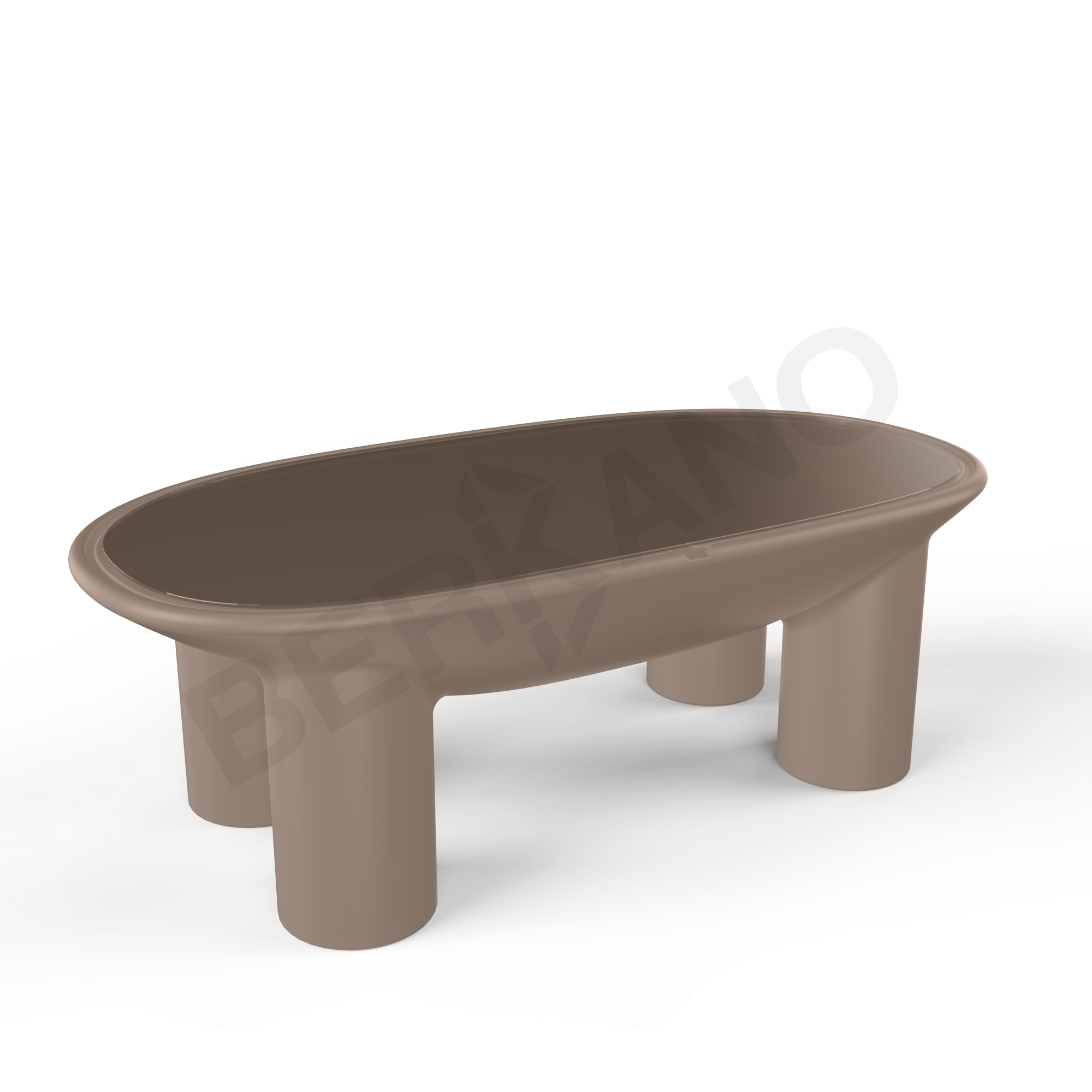 Стол SLON со стеклом кофейного цвета - фото 1