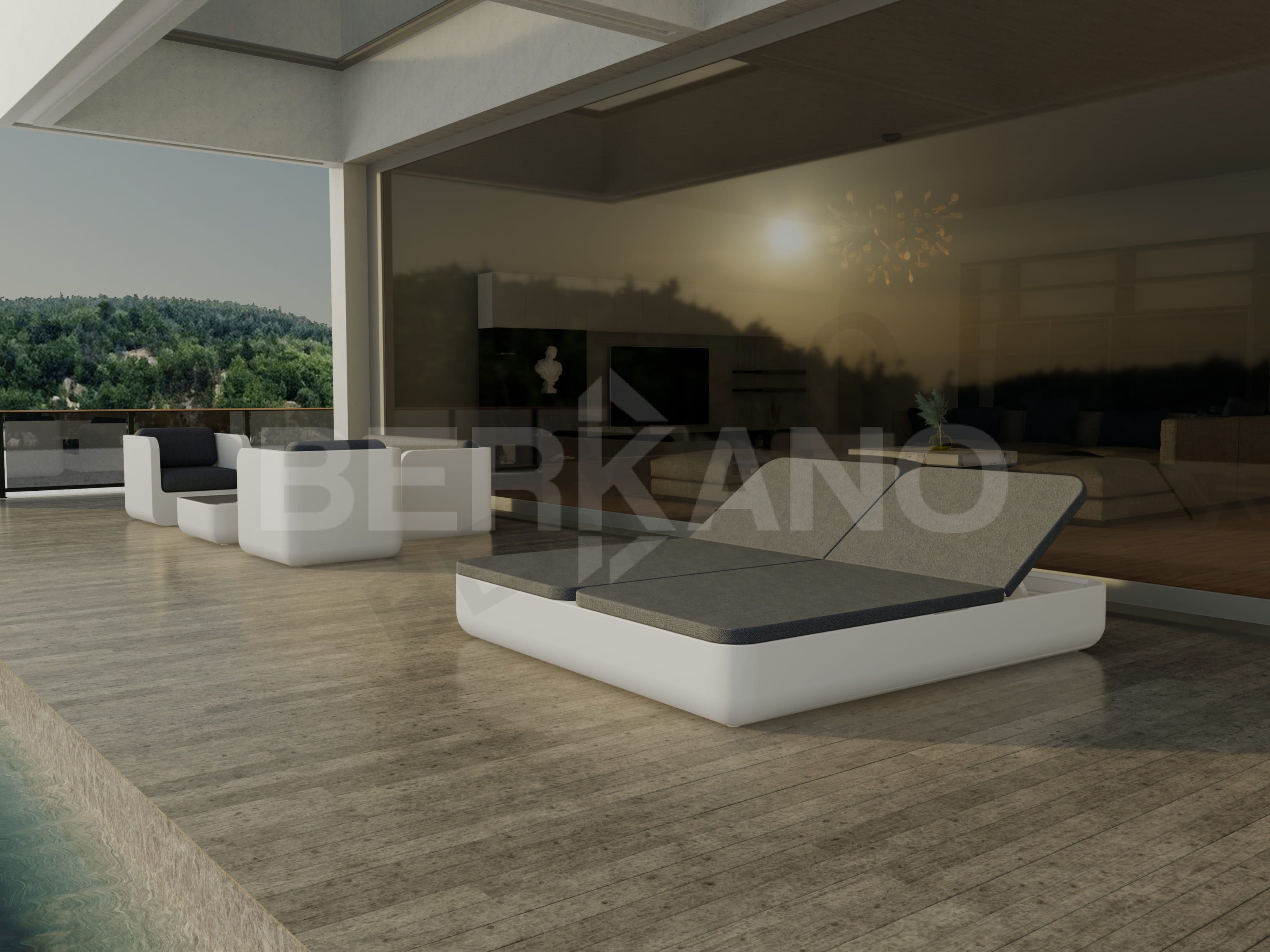 Шезлонг Grace Double бежевого цвета - фото 4