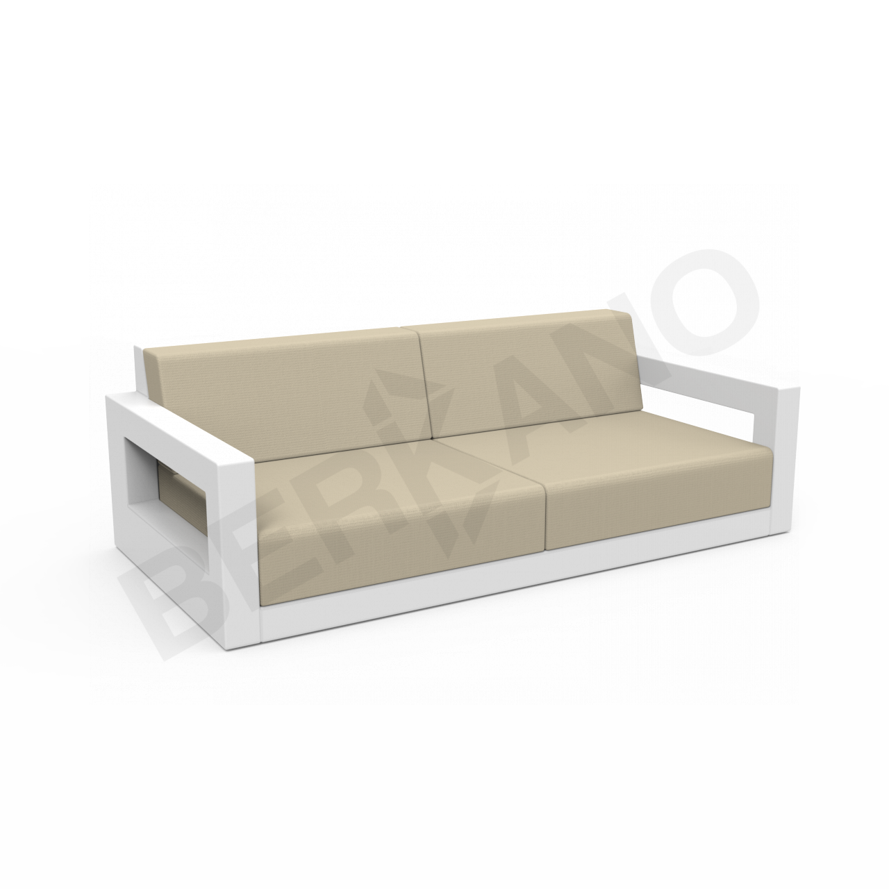 Диван Quarter lounge с подушками белого цвета / аксессуар бежевого цвета