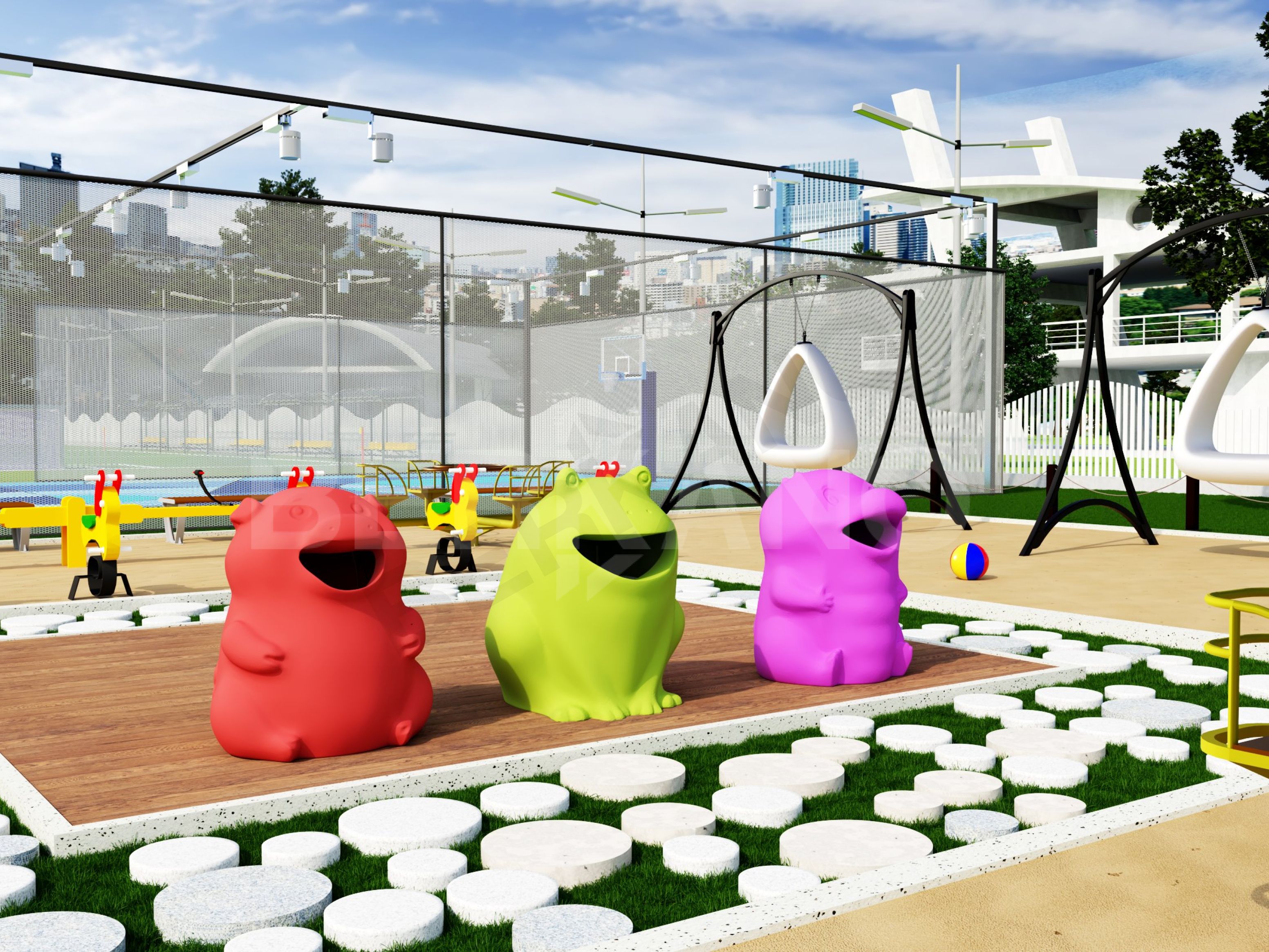 Урна детская BERKANO Frog белого цвета - фото 3