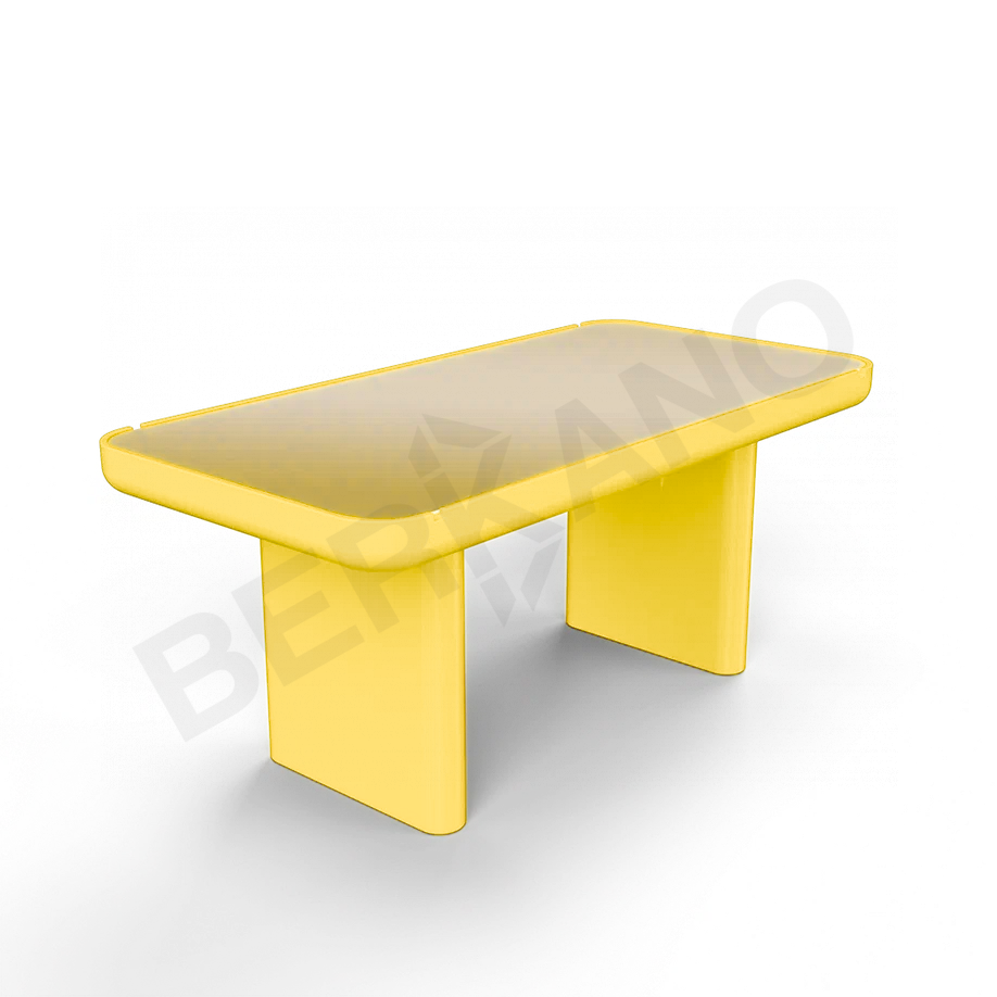 Стол Grace большой со стеклом желтого цвета - фото 1