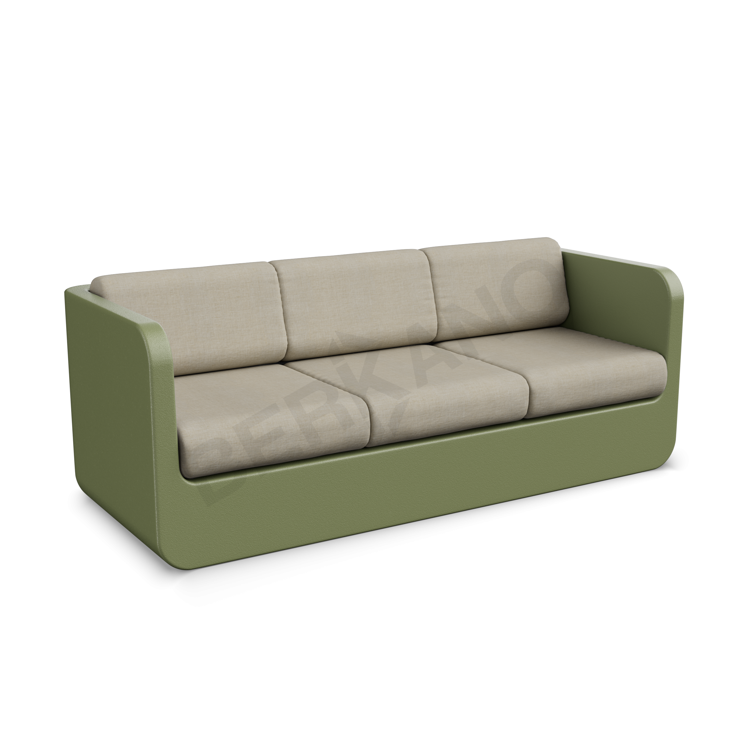 Диван Grace с подушками темно-зеленого цвета / аксессуар бежевого цвета - фото 1