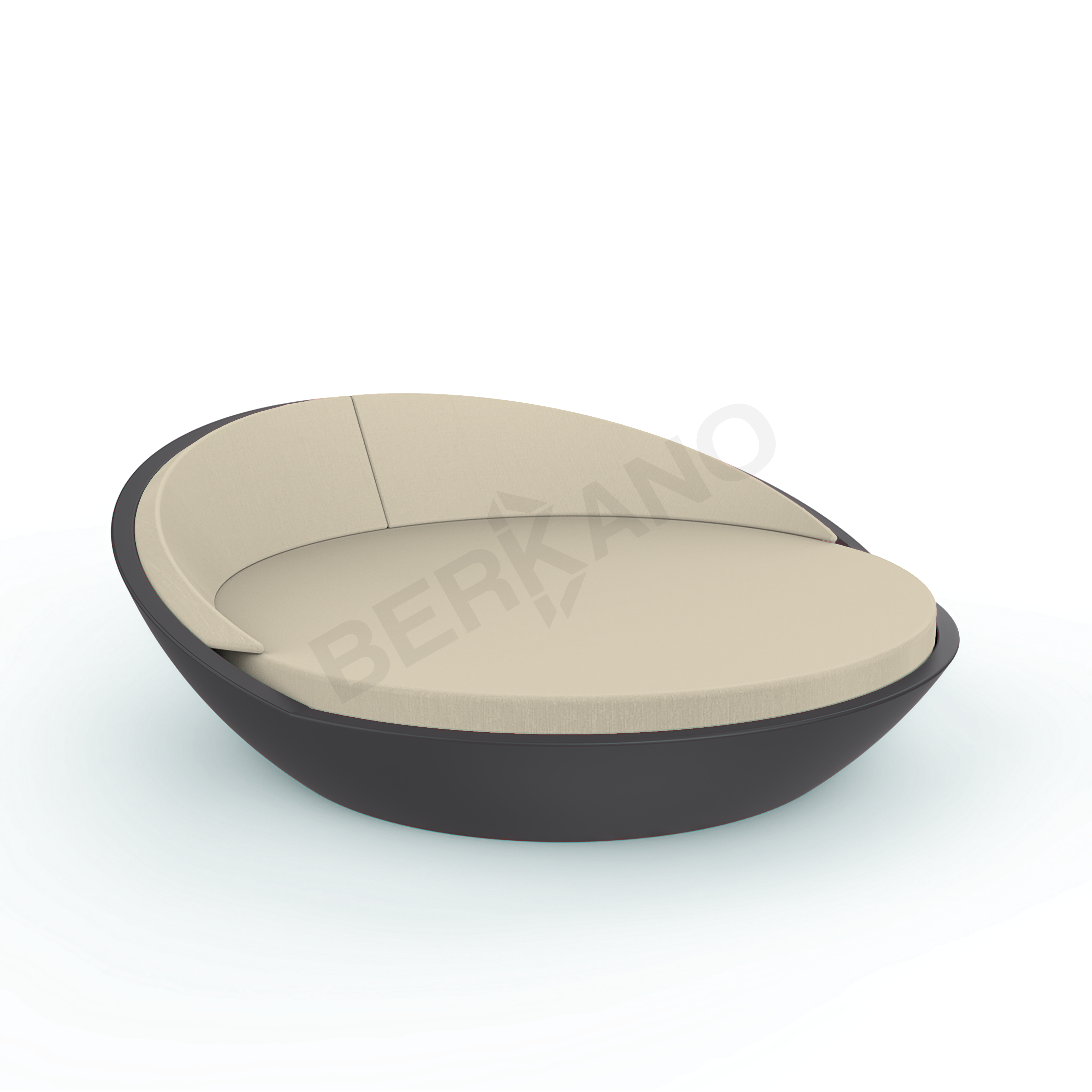 Шезлонг Riviera графитового цвета / аксессуар бежевого цвета - фото 1