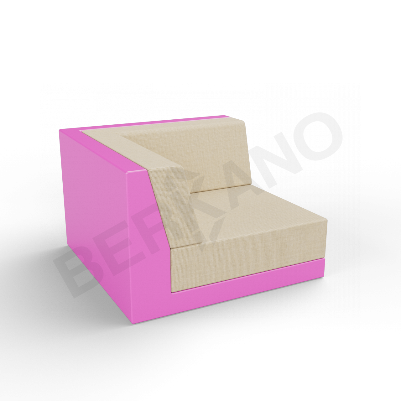 Угловой модуль Quarter modular с подушками фиолетового цвета / аксессуар бежевого цвета - фото 1