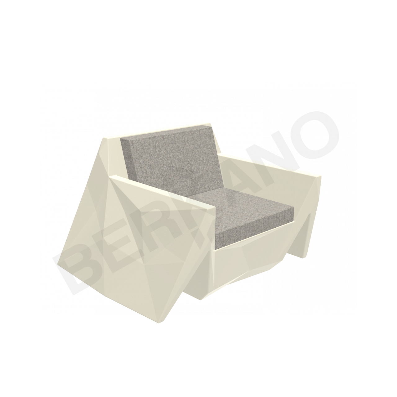 Кресло Quaro с подушками бежевого цвета / аксессуар Light grey - фото 1