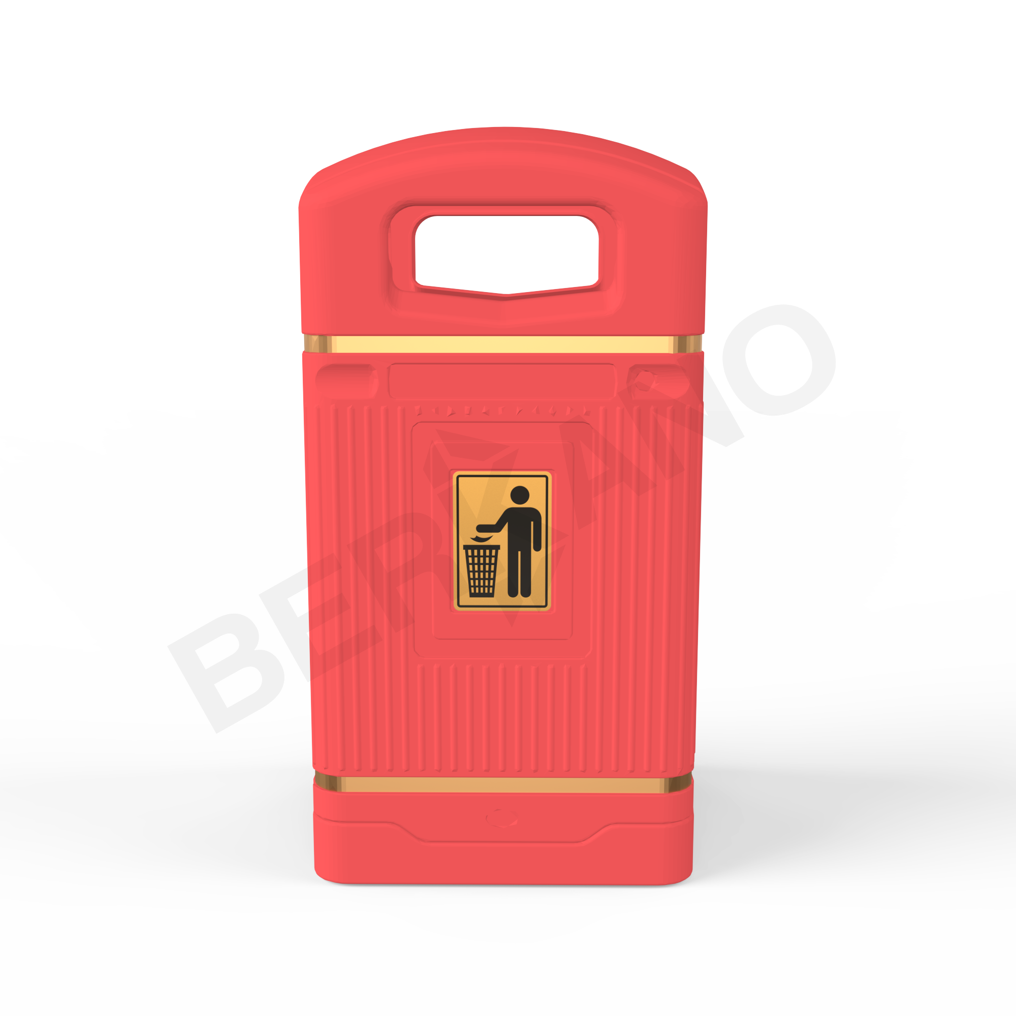 Урна квадратная BERKANO красного цвета - фото 1