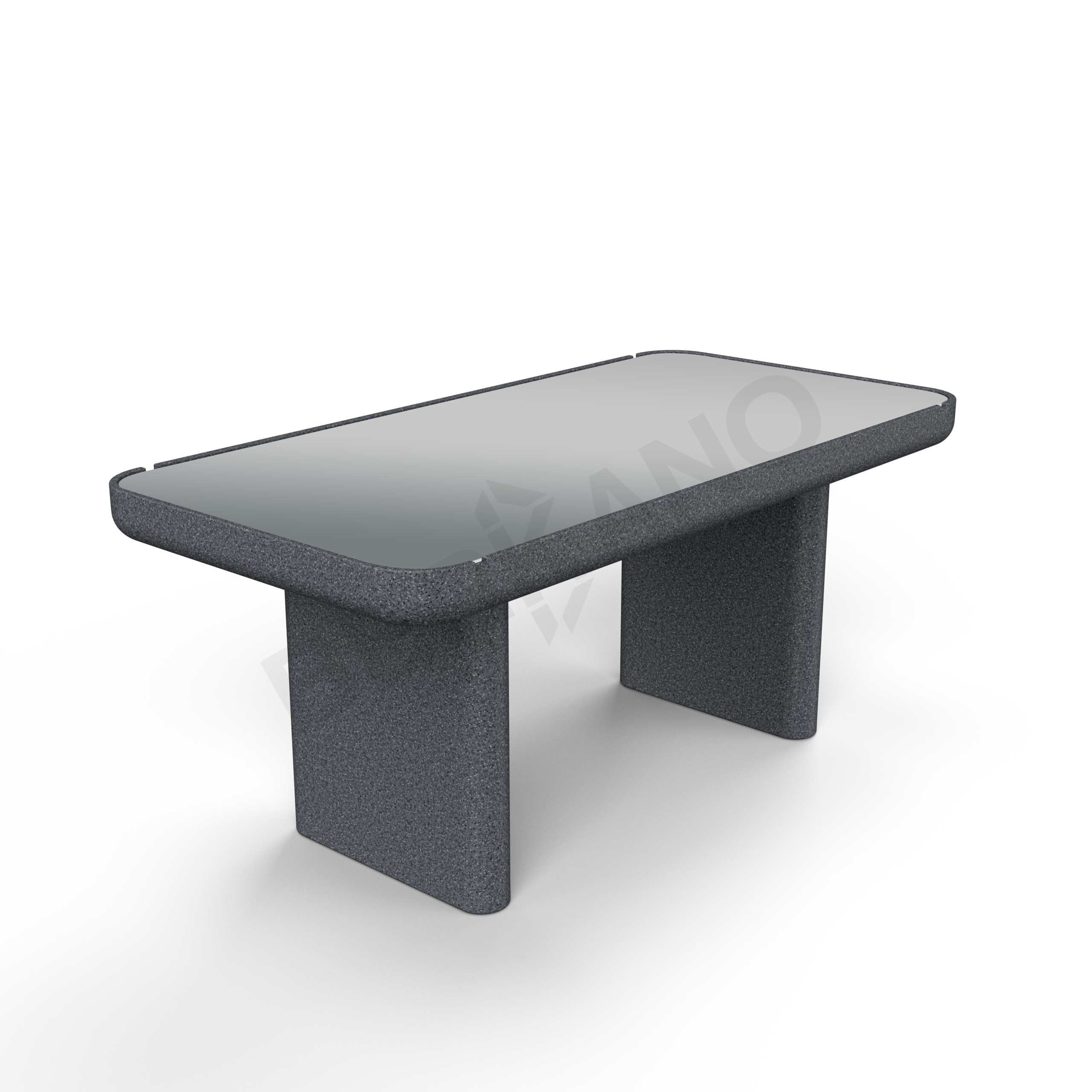 Стол Grace большой со стеклом цвета черный гранит - фото 1