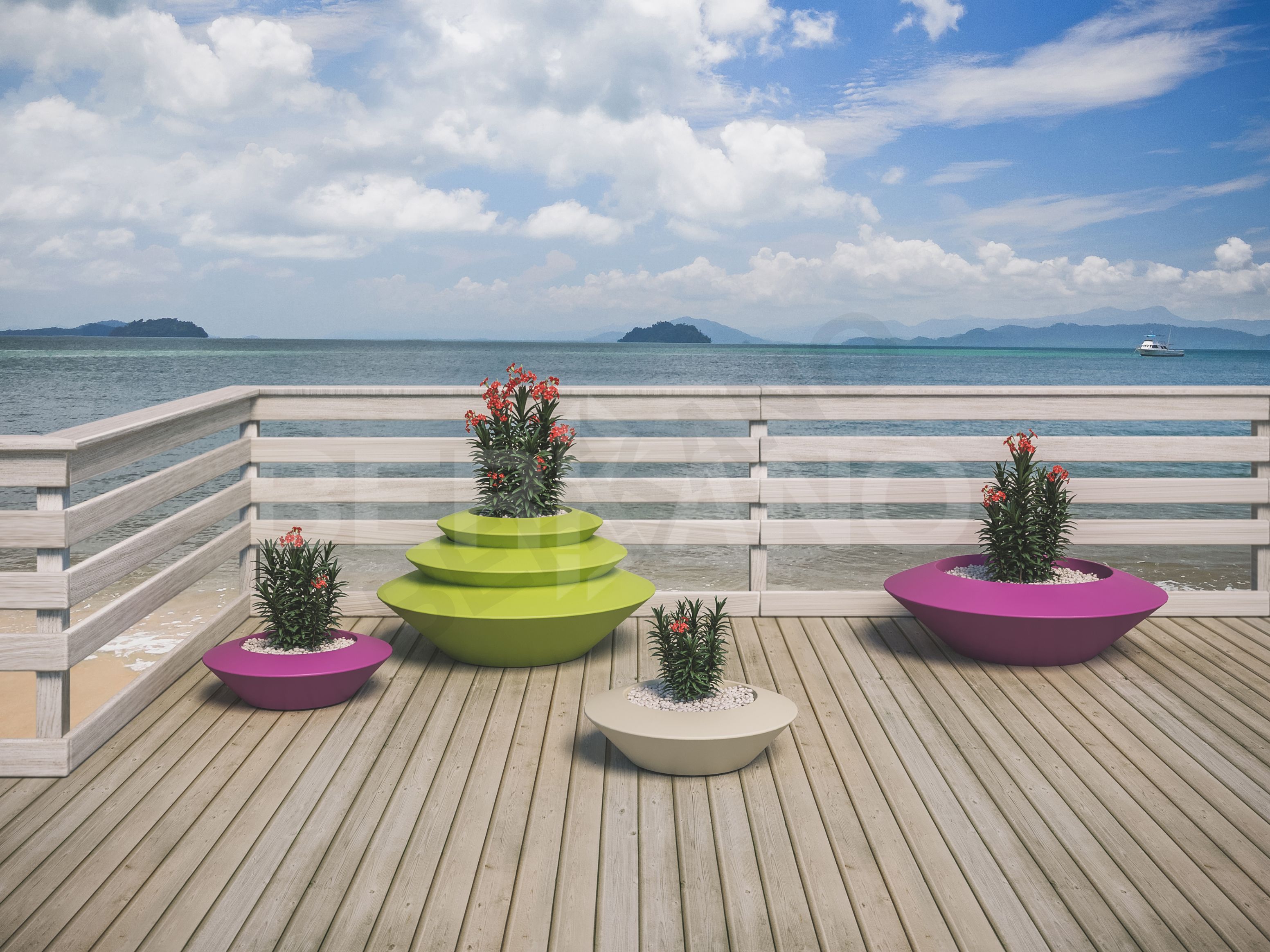 Кашпо Scodella 80 DB оранжевого цвета - фото 4