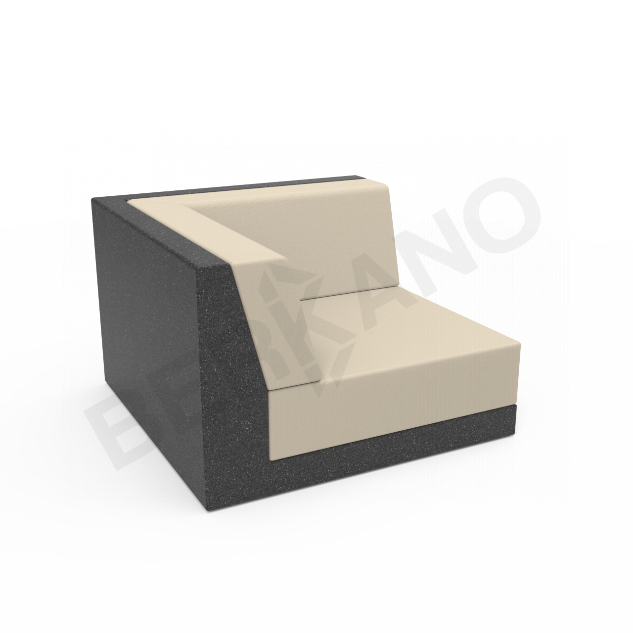 Угловой модуль Quarter modular с подушками цвета черный гранит / аксессуар бежевого цвета - фото 1