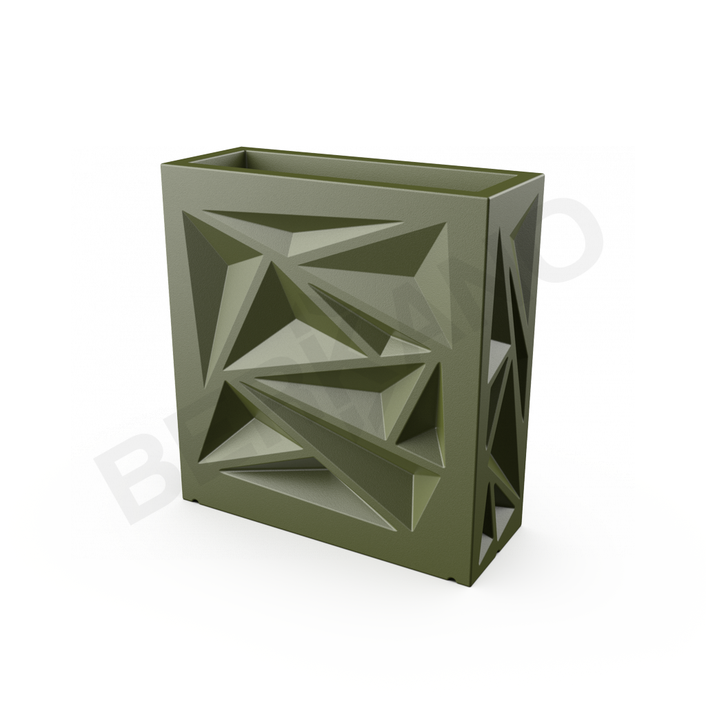 Кашпо Icelandic Square DB темно-зеленого цвета - фото 1