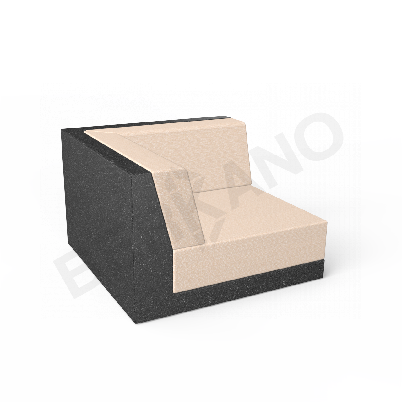 Угловой модуль Quarter modular с подушками цвета черный гранит / аксессуар Milk - фото 1