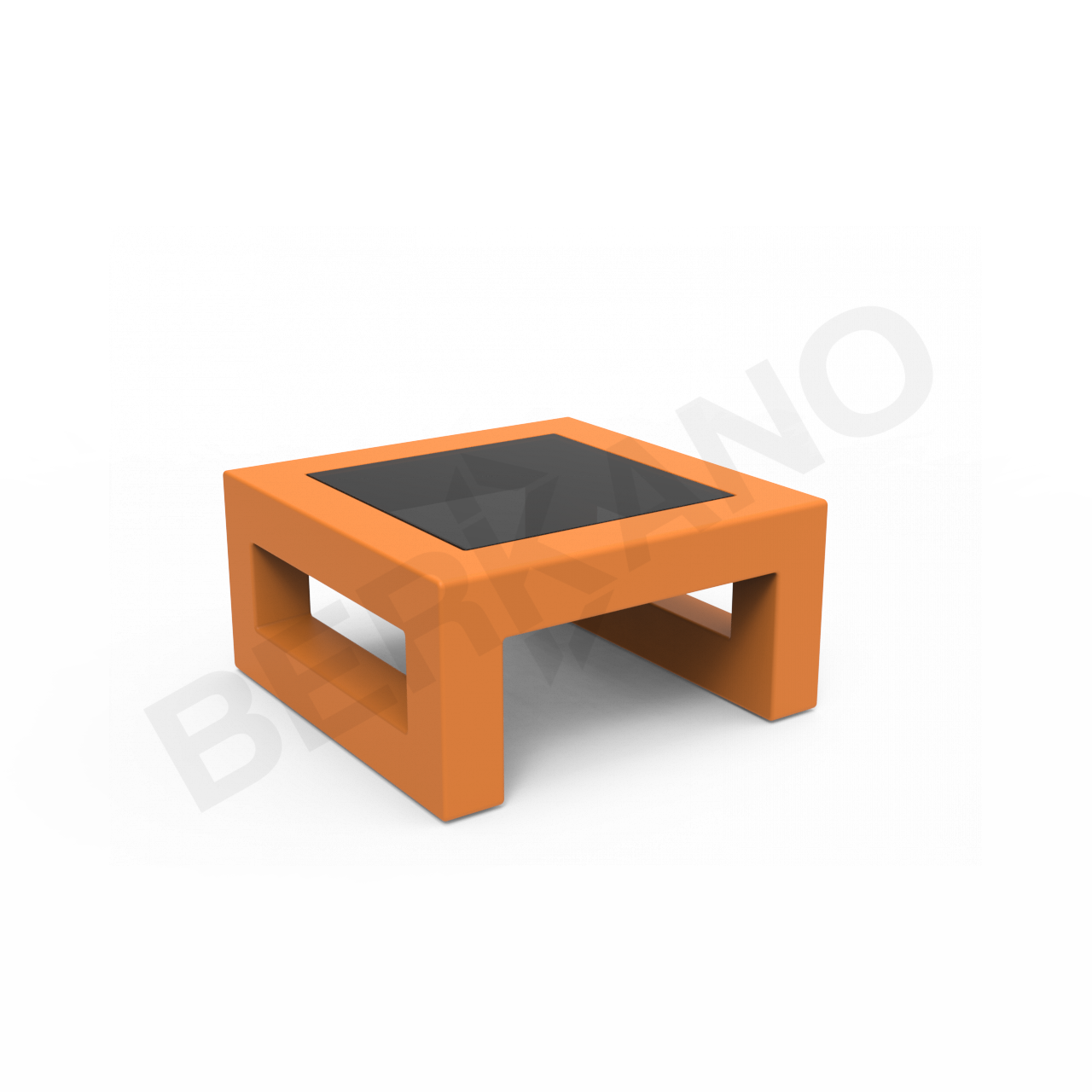 Стол Quarter lounge со стеклом оранжевого цвета - фото 1