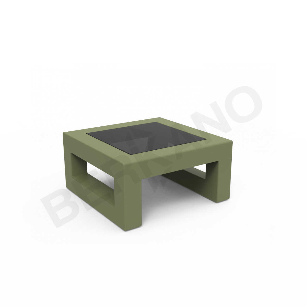 Стол Quarter lounge со стеклом темно-зеленого цвета - фото 1