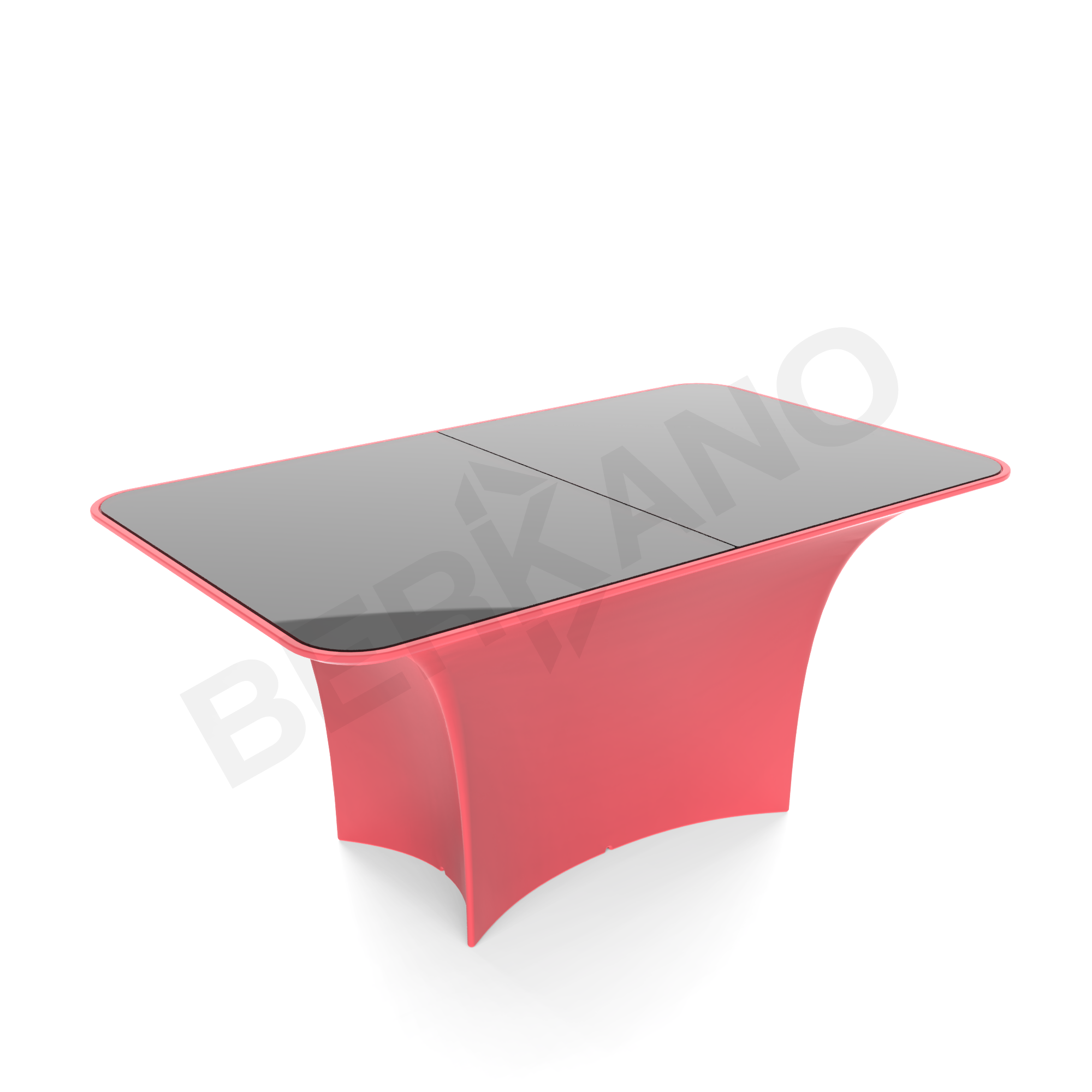 Стол Oasis со стеклом красного цвета - фото 1