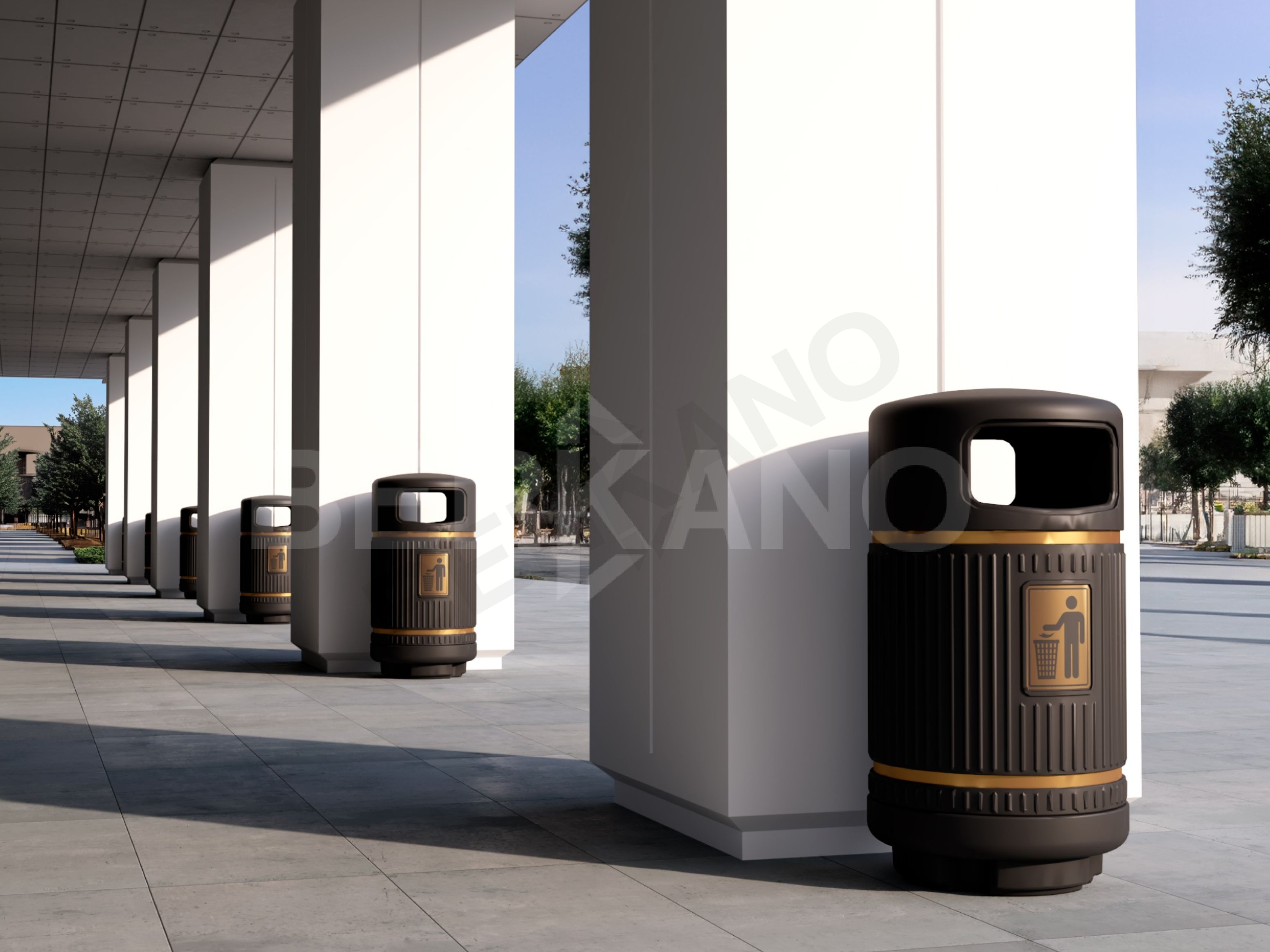 Урна круглая BERKANO черного цвета - фото 2