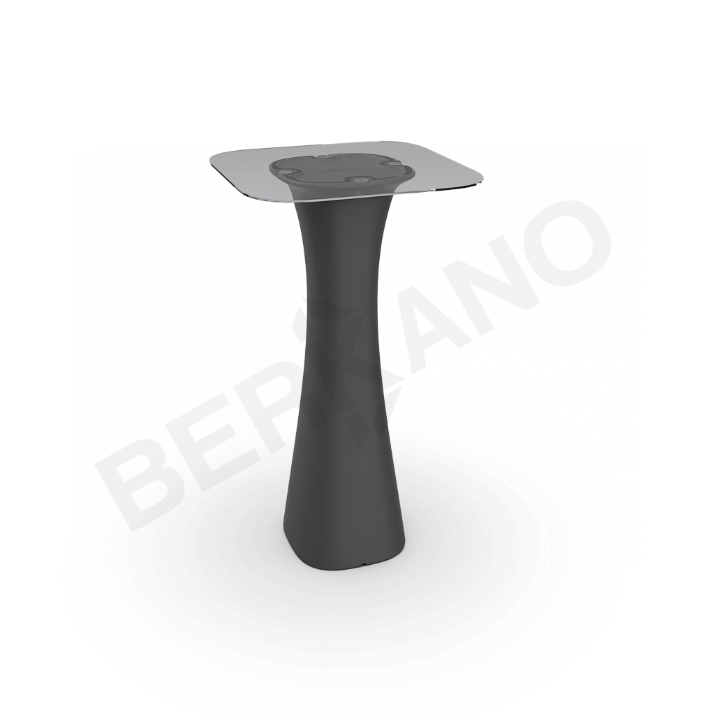 Стол барный со стеклом Grace Bar Square графитового цвета - фото 1