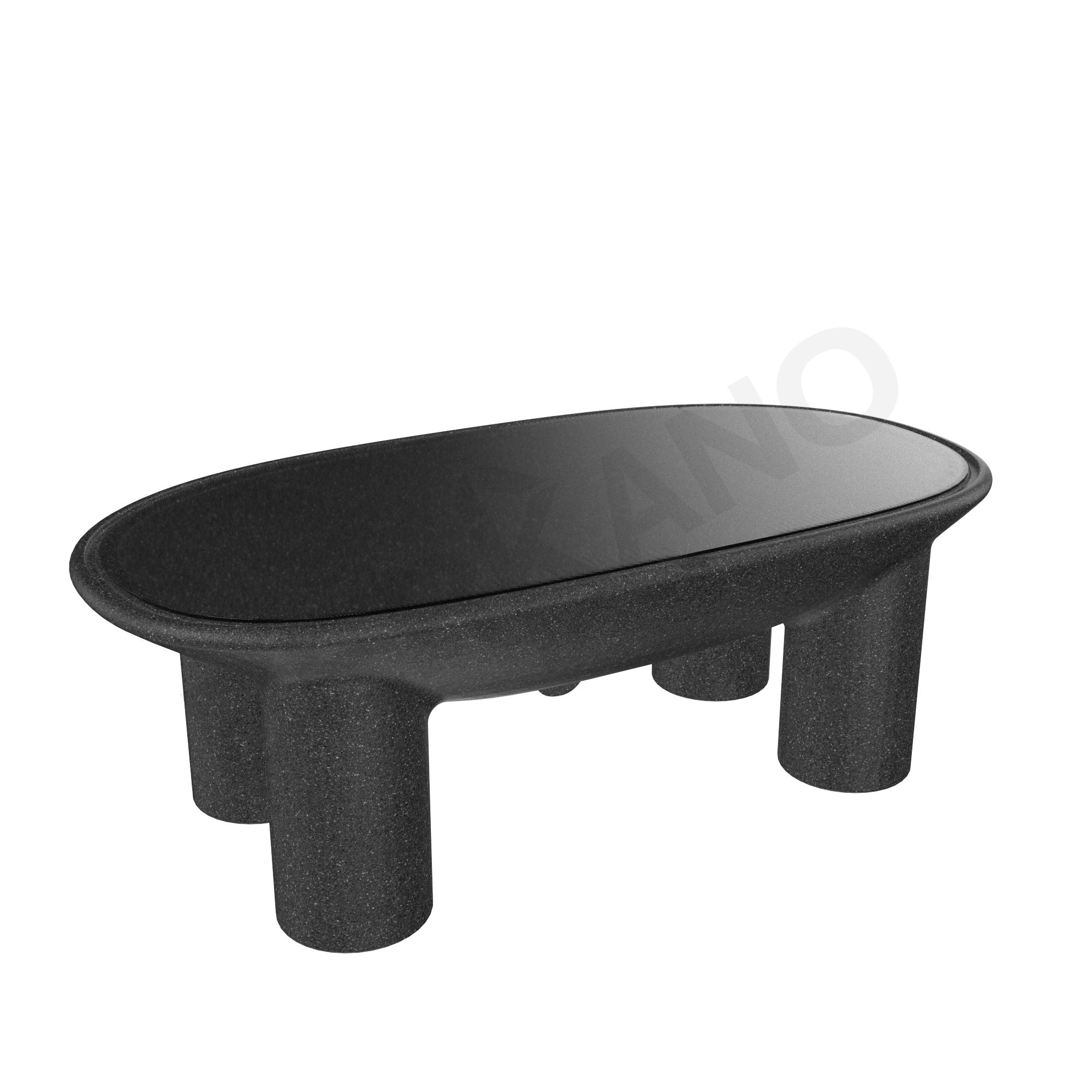 Стол SLON со стеклом цвета черный гранит - фото 1