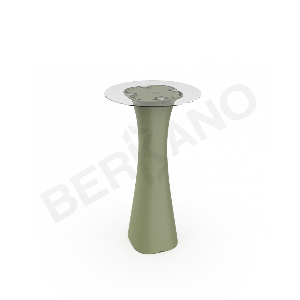 Стол барный со стеклом Grace Bar Round темно-зеленого цвета - фото 1