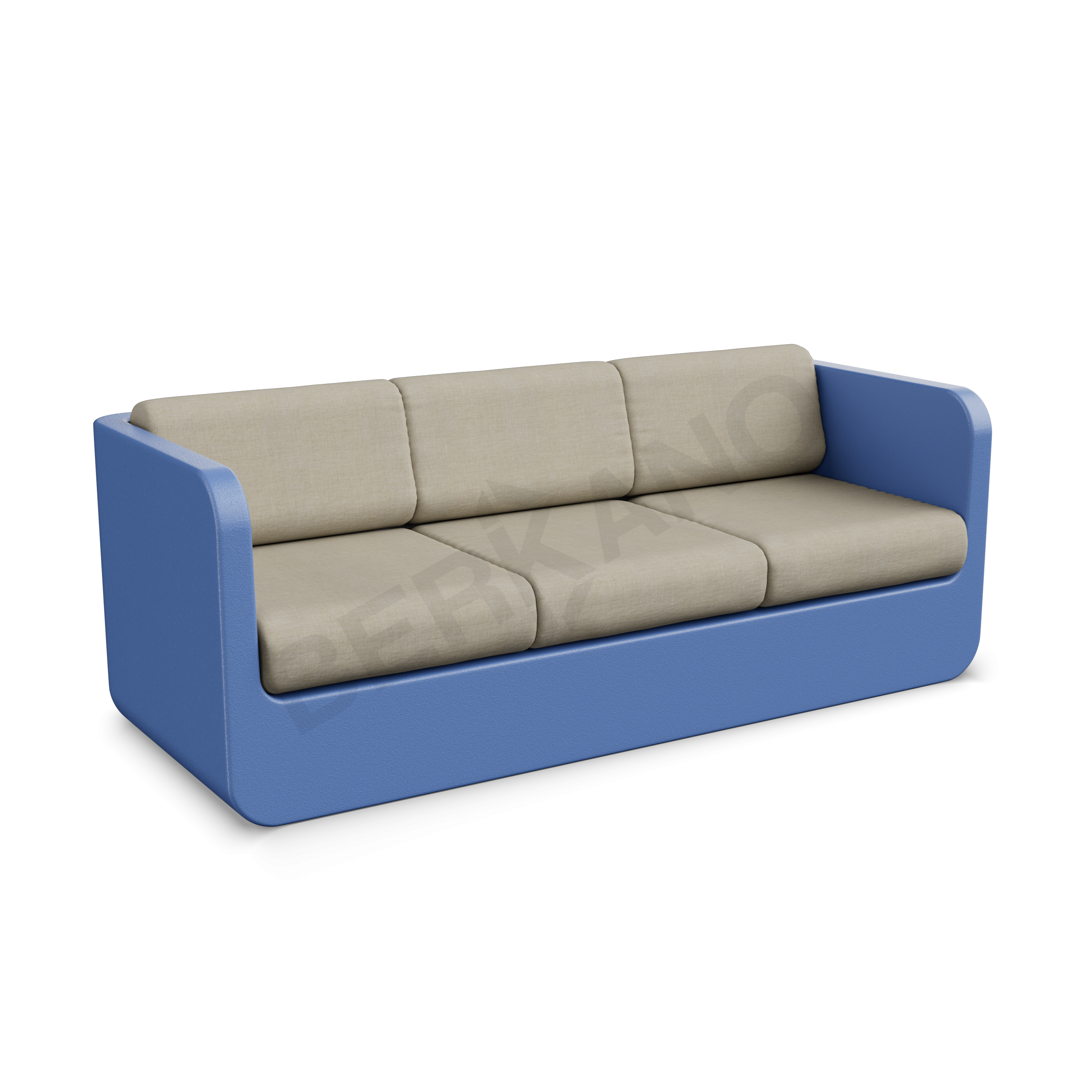 Диван Grace с подушками синего цвета / аксессуар бежевого цвета - фото 1