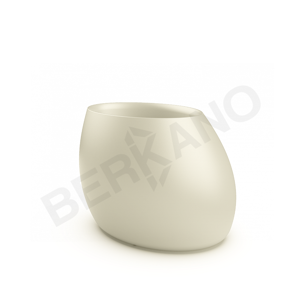 Кашпо Bend 80 бежевого цвета - фото 1