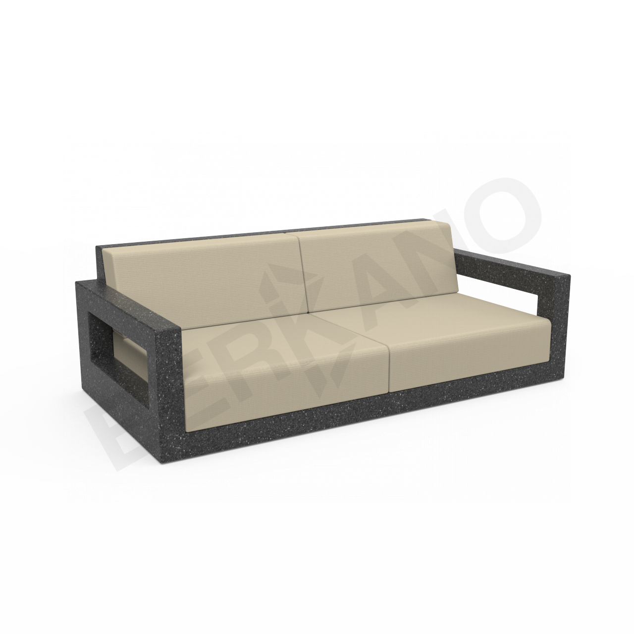 Диван Quarter lounge с подушками цвета черный гранит / аксессуар бежевого цвета - фото 1