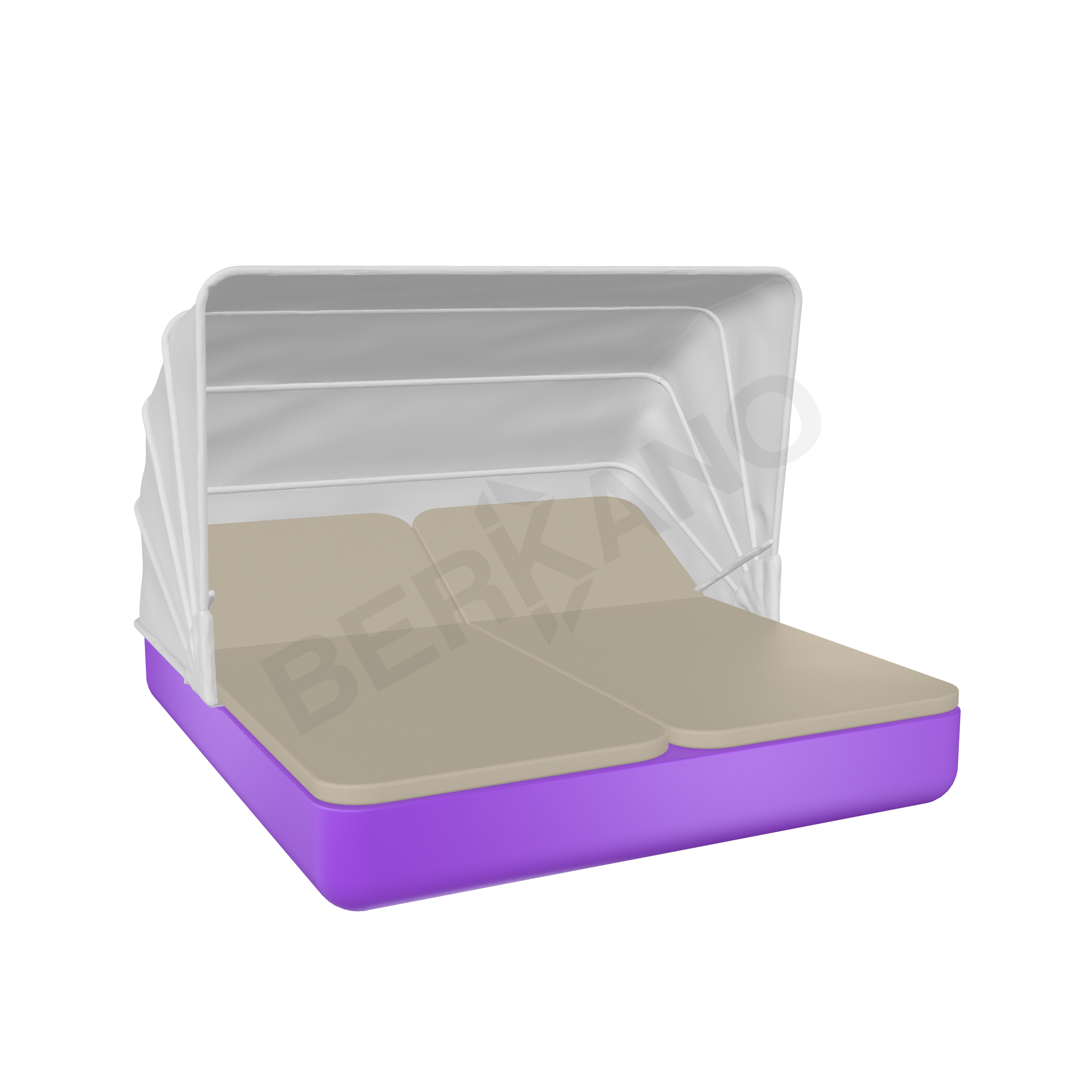 Шезлонг Grace Double Canopy с подушками сиреневого цвета / аксессуар бежевого цвета - фото 1