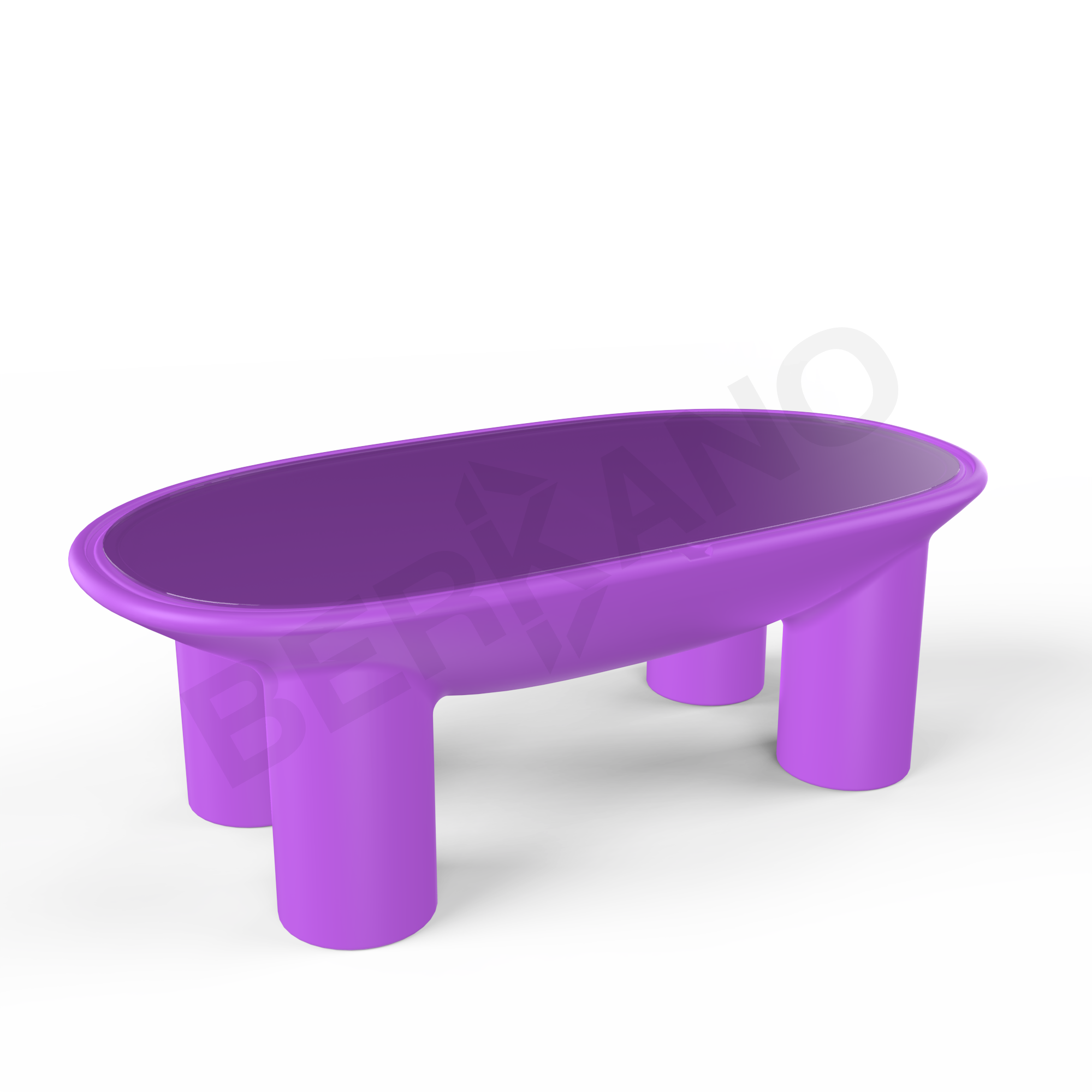 Стол SLON со стеклом сиреневого цвета - фото 1