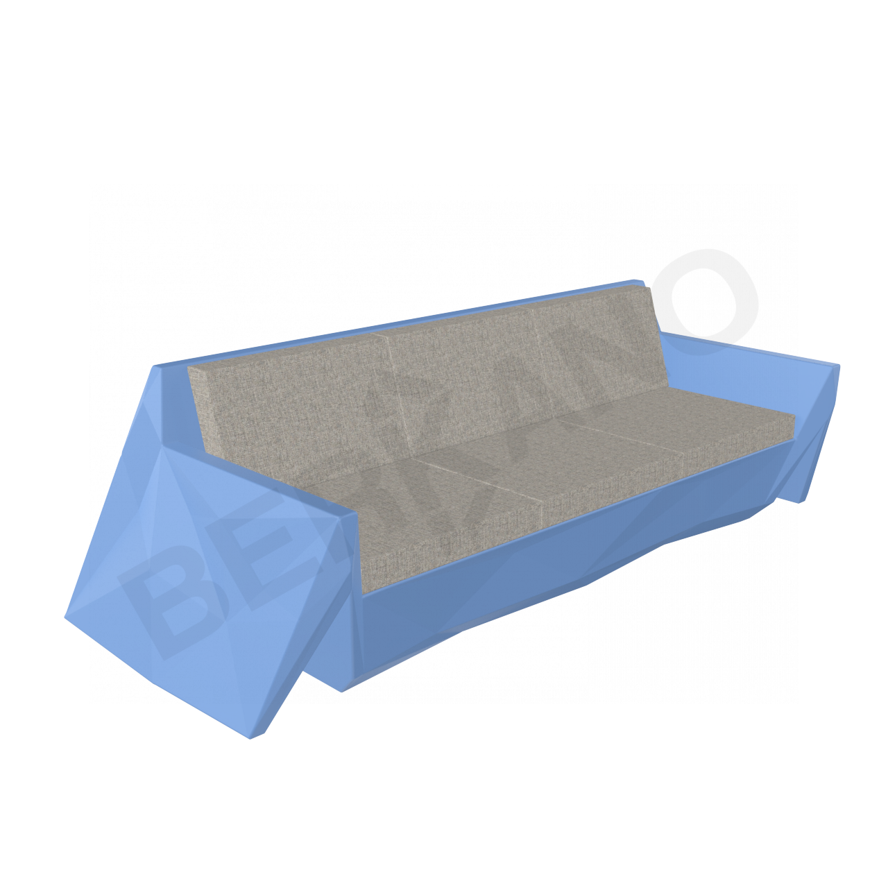 Диван Quaro с подушками синего цвета / аксессуар Light grey - фото 1