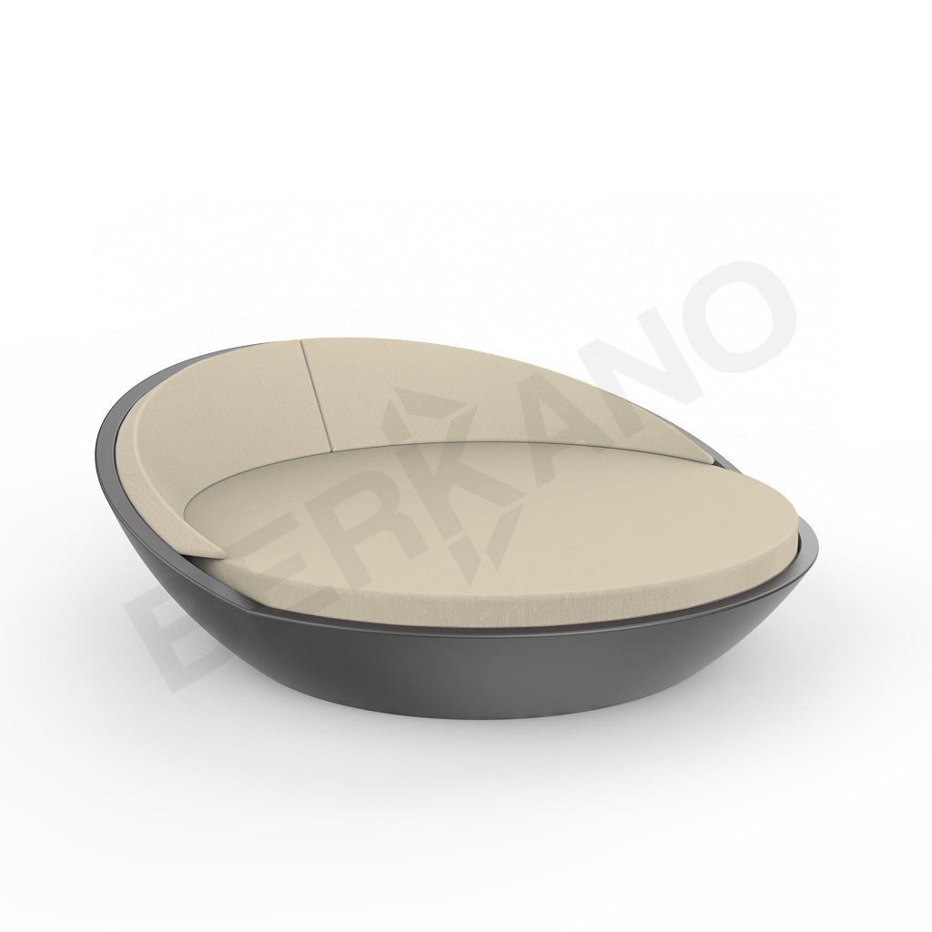 Шезлонг Riviera черного цвета / аксессуар бежевого цвета - фото 1