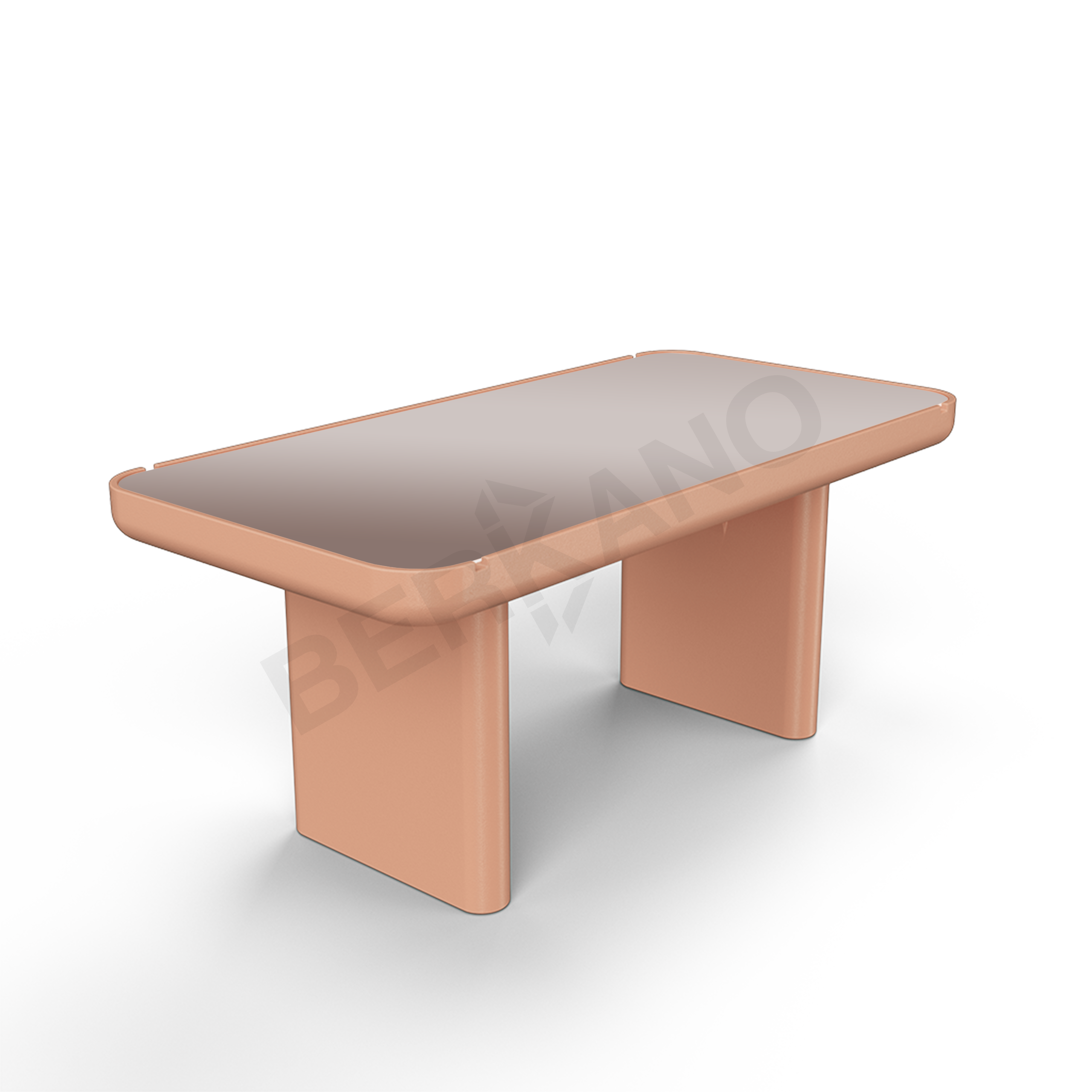 Стол Grace большой со стеклом терракотового цвета - фото 1