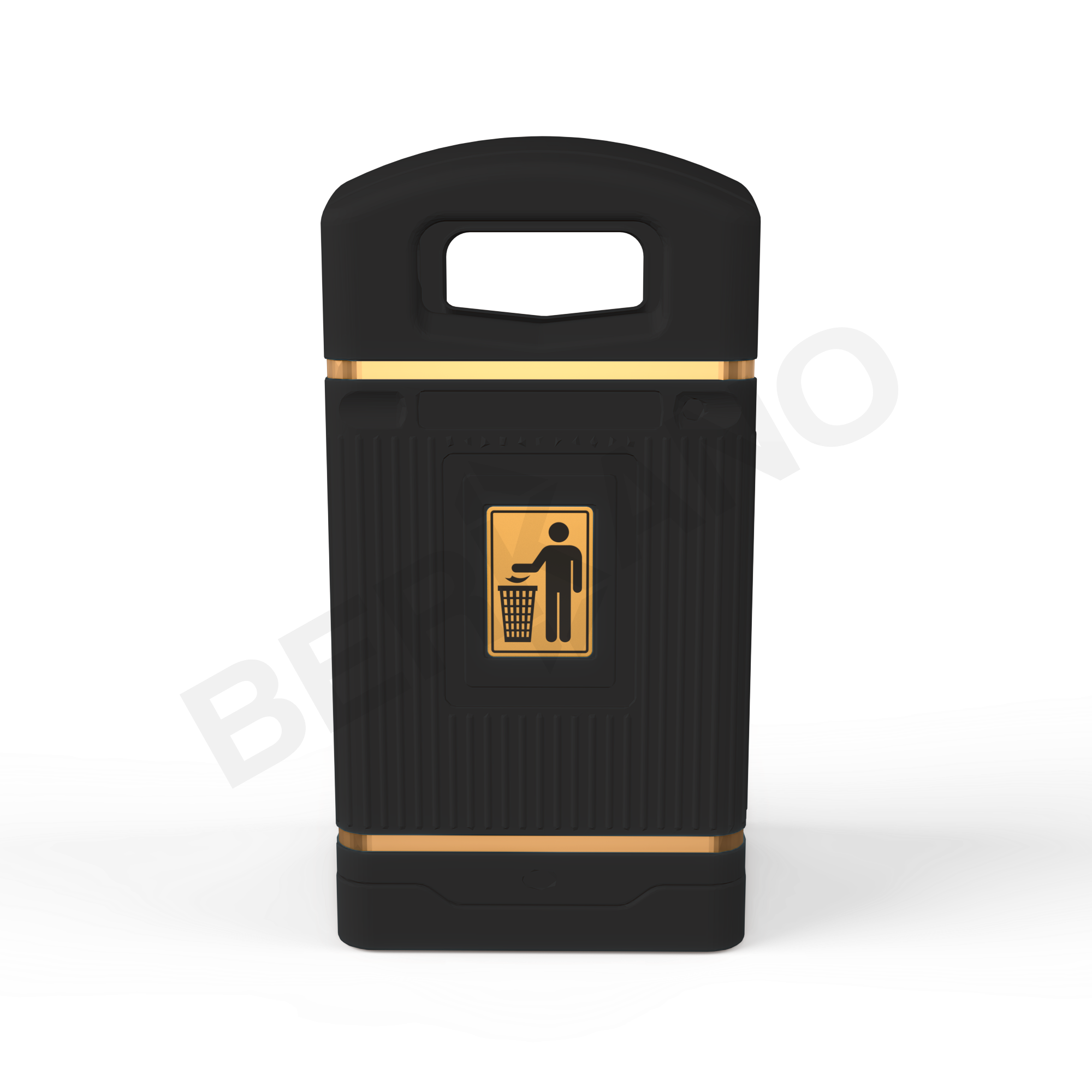 Урна квадратная BERKANO черного цвета - фото 1