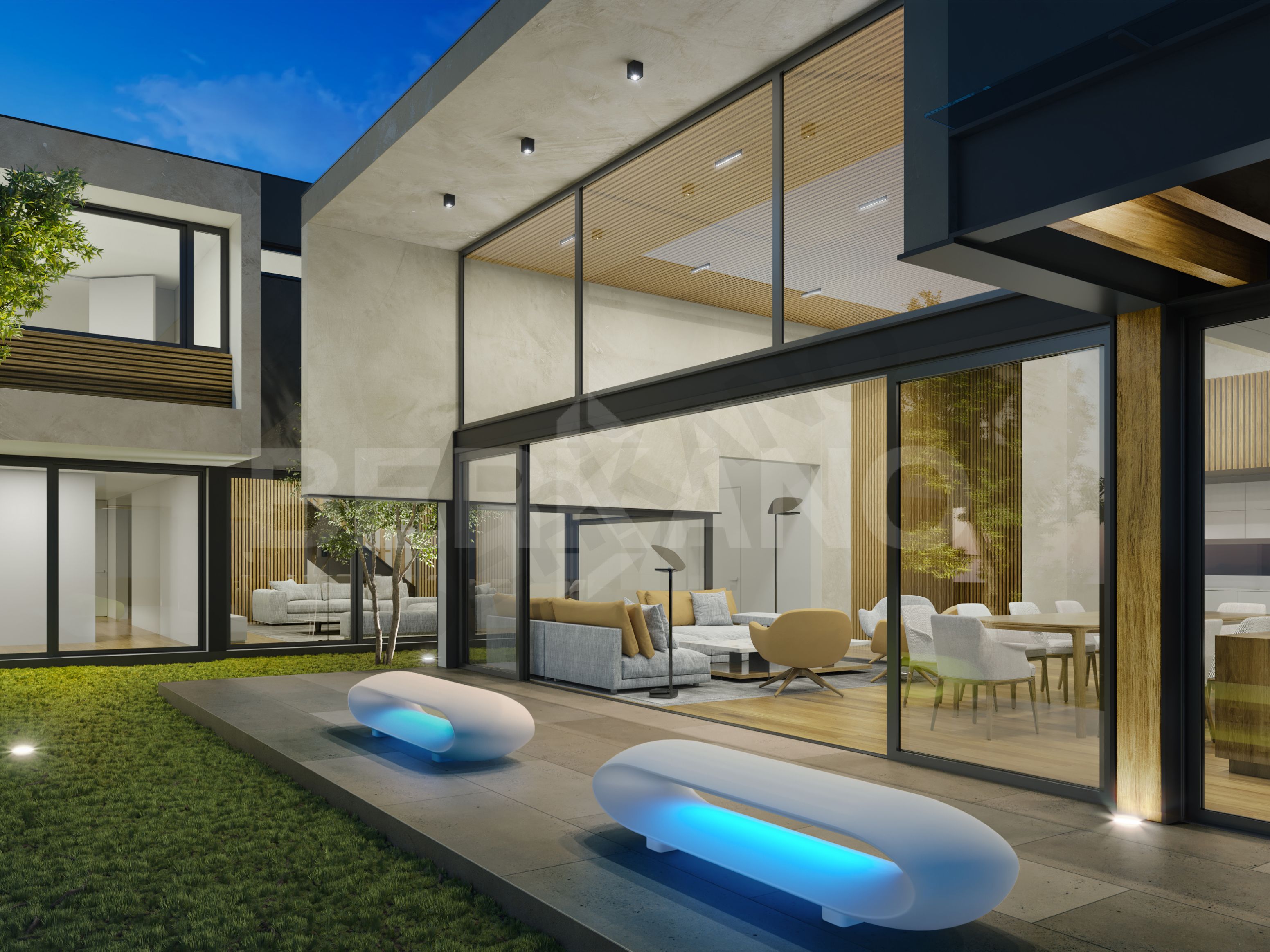 Скамейка Hoop оранжевого цвета - фото 3