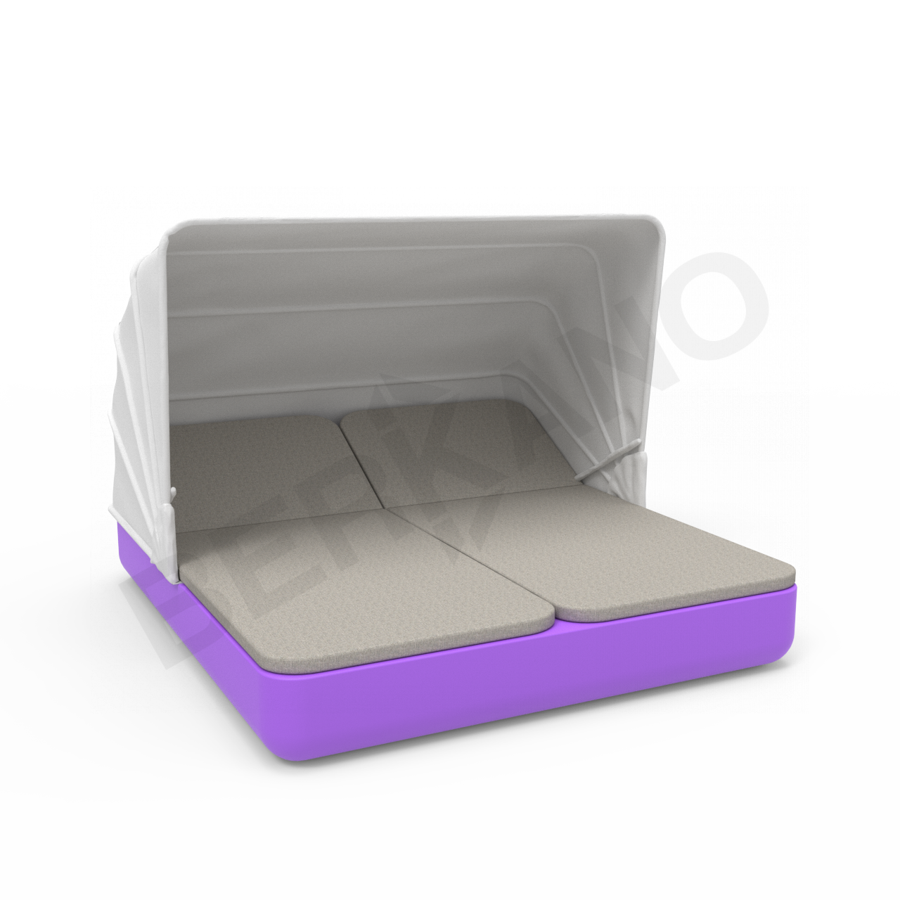 Шезлонг Grace Double Canopy с подушками сиреневого цвета / аксессуар Light grey - фото 1