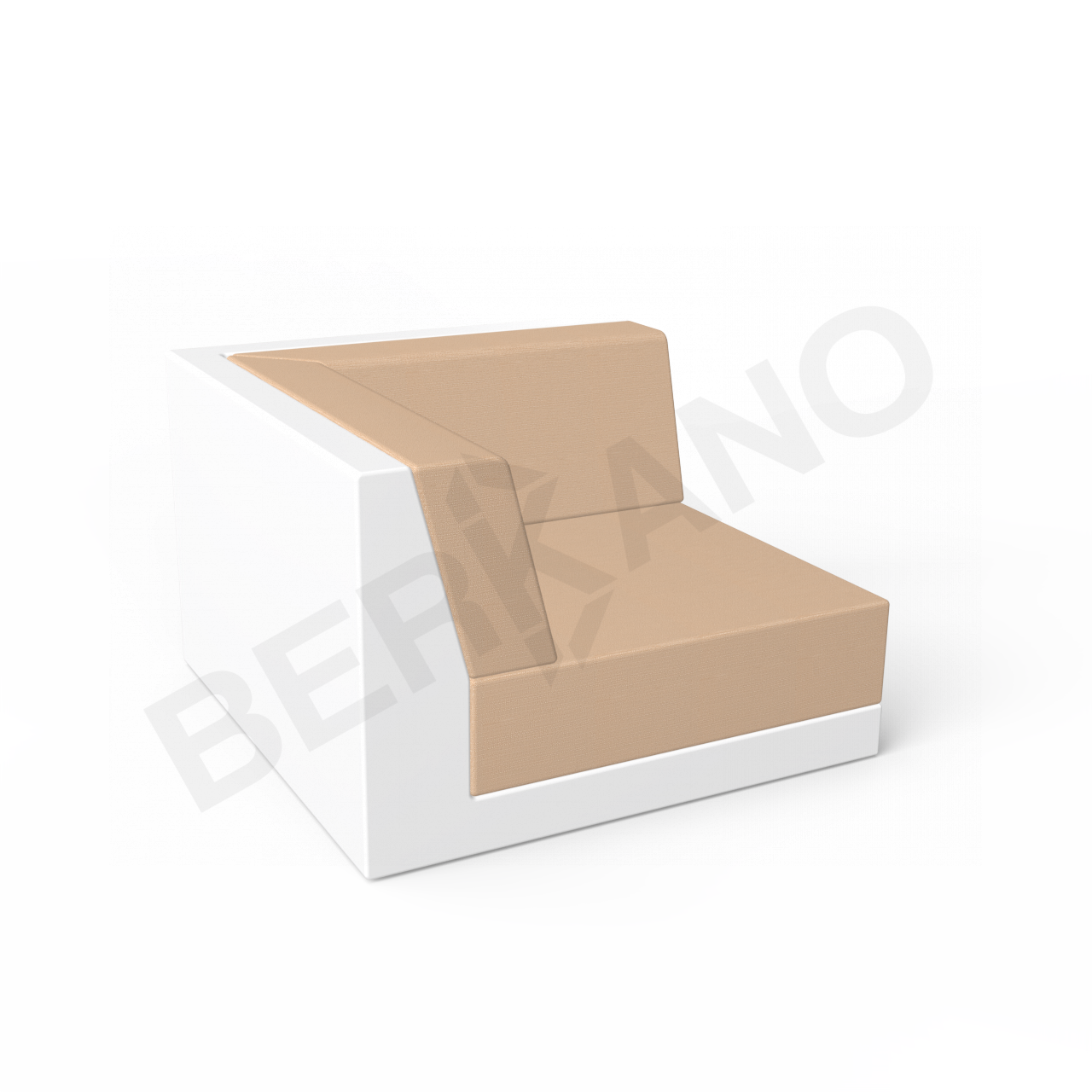 Угловой модуль Quarter modular с подушками белого цвета / аксессуар песчаного цвета