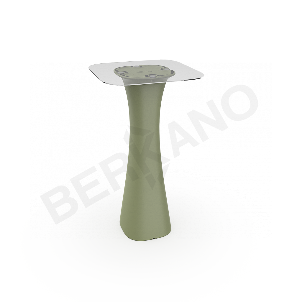 Стол барный со стеклом Grace Bar Square темно-зеленого цвета - фото 1