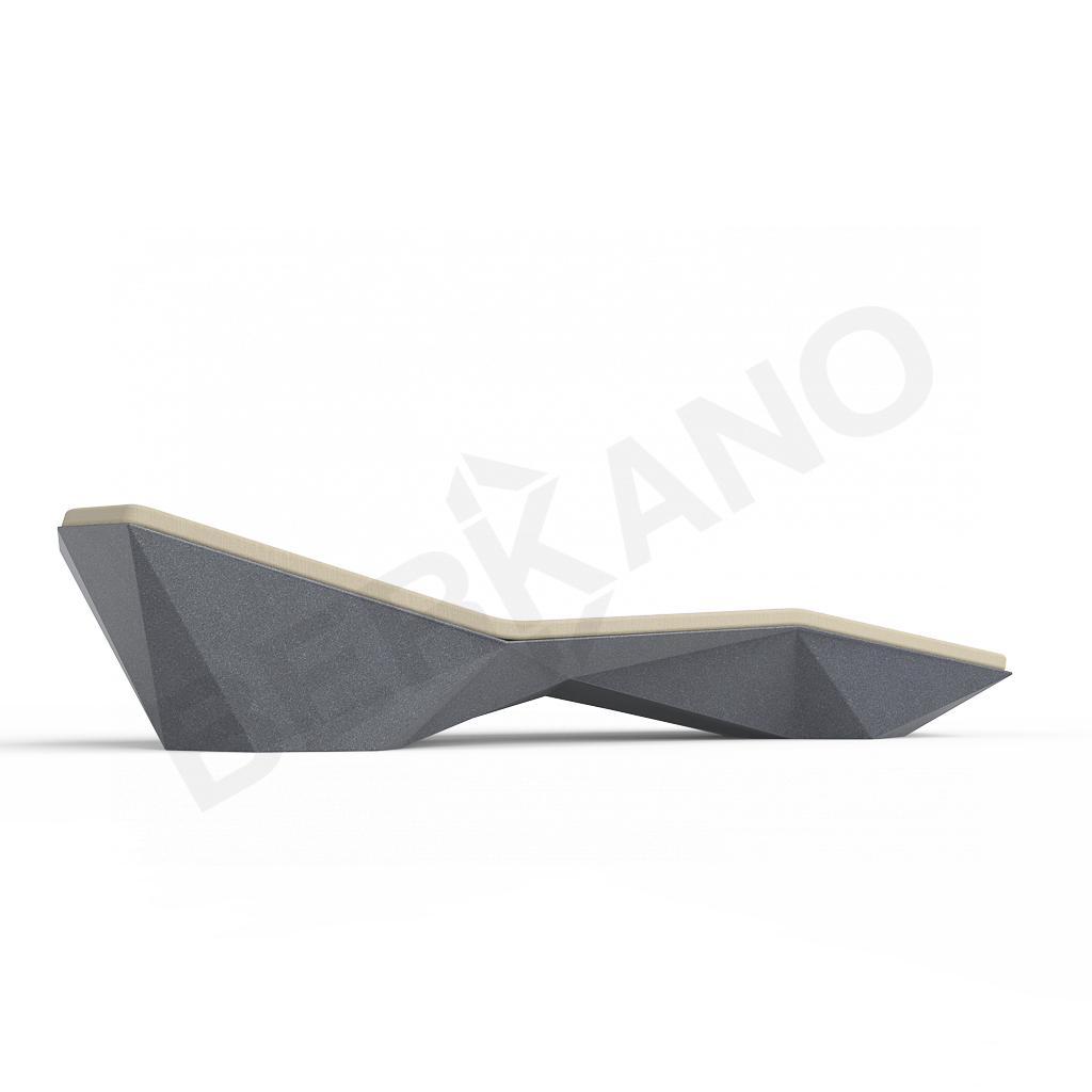 Шезлонг Quaro с подушками цвета черный гранит / аксессуар бежевого цвета - фото 2