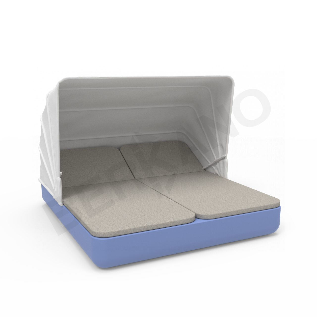 Шезлонг Grace Double Canopy с подушками синего цвета / аксессуар Light grey - фото 1