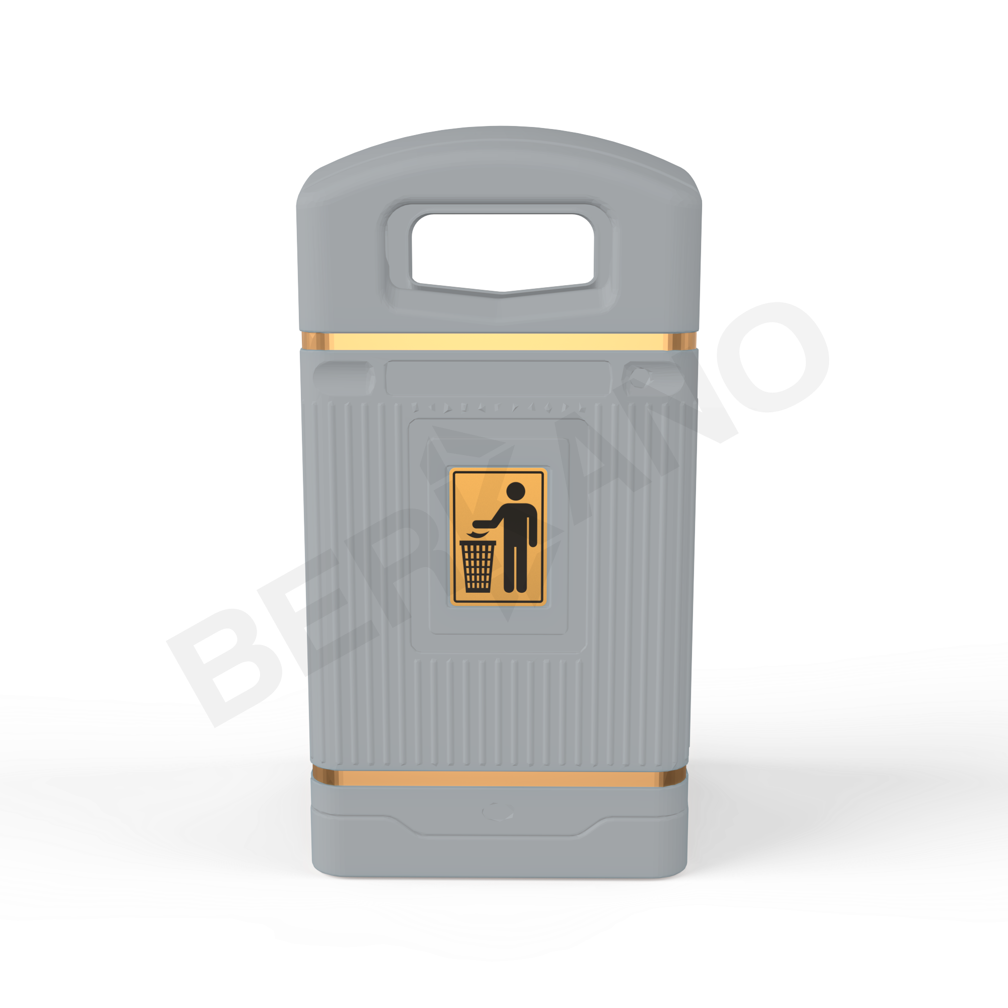 Урна квадратная BERKANO серого цвета - фото 1