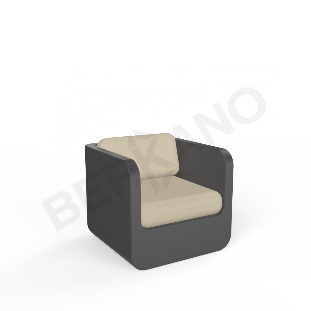 Кресло Grace с подушками графитового цвета / аксессуар бежевого цвета - фото 1