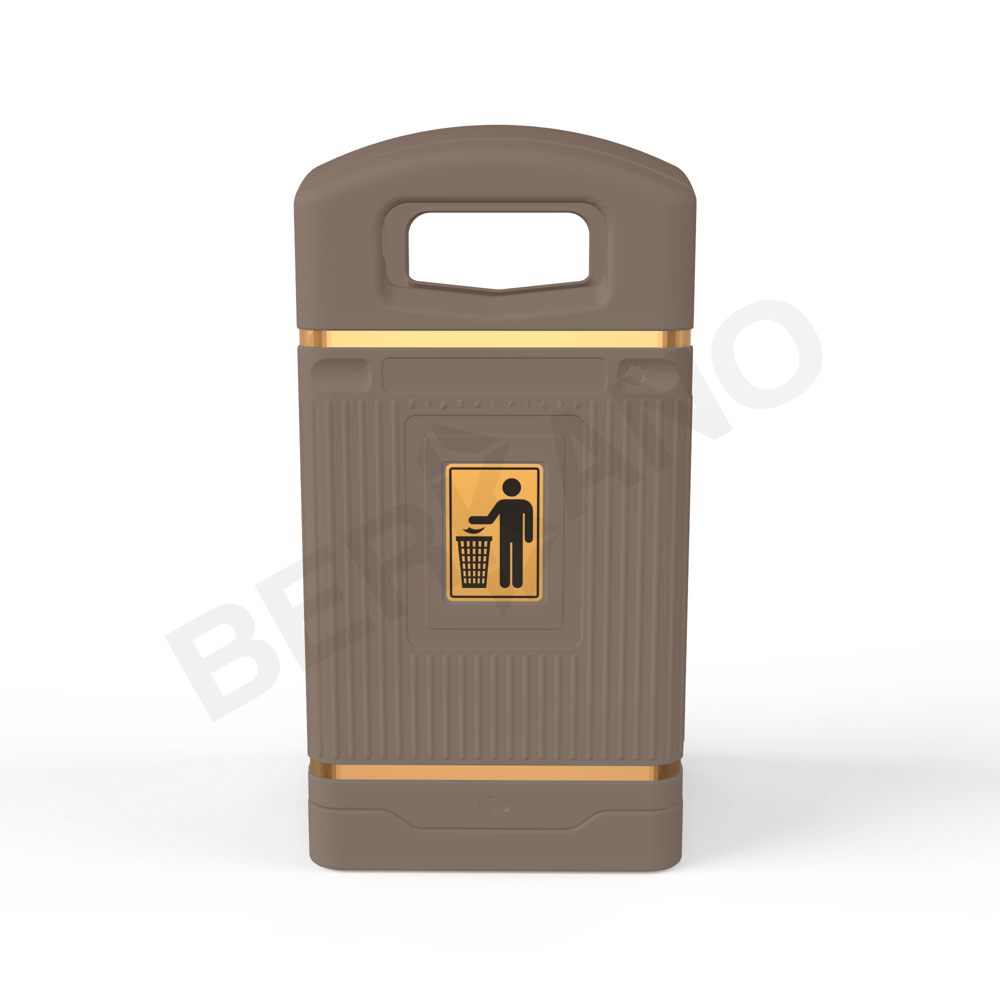 Урна квадратная BERKANO кофейного цвета - фото 1