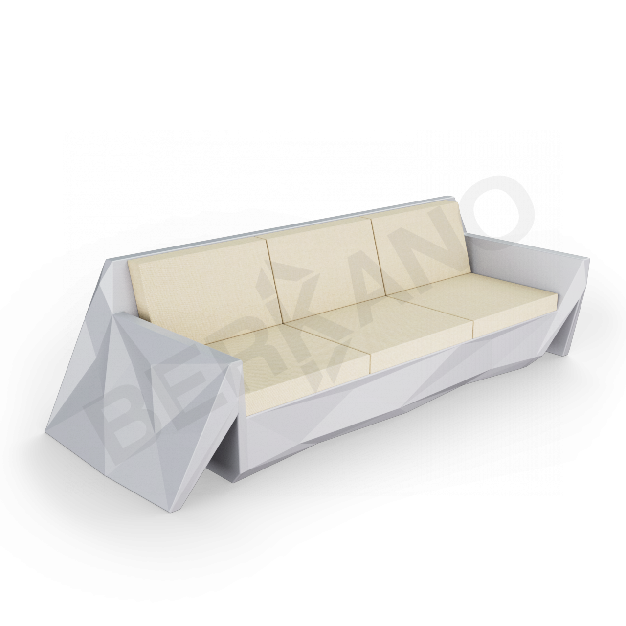 Диван Quaro с подушками серого цвета / аксессуар бежевого цвета - фото 1