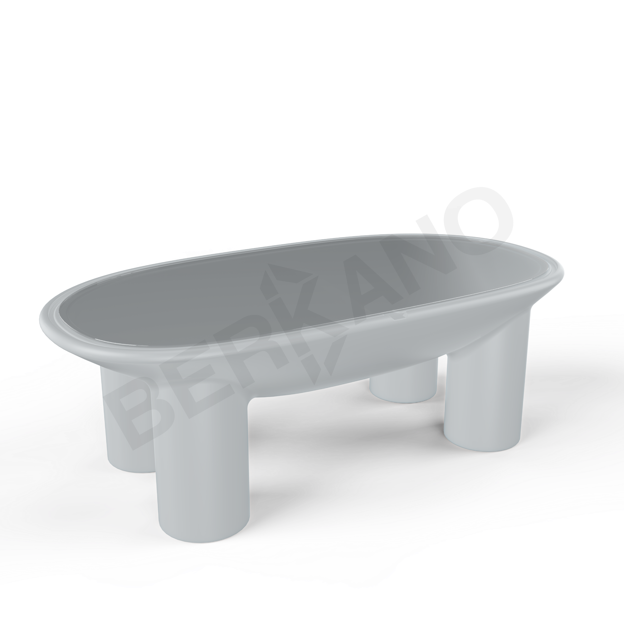 Стол SLON со стеклом серого цвета - фото 1