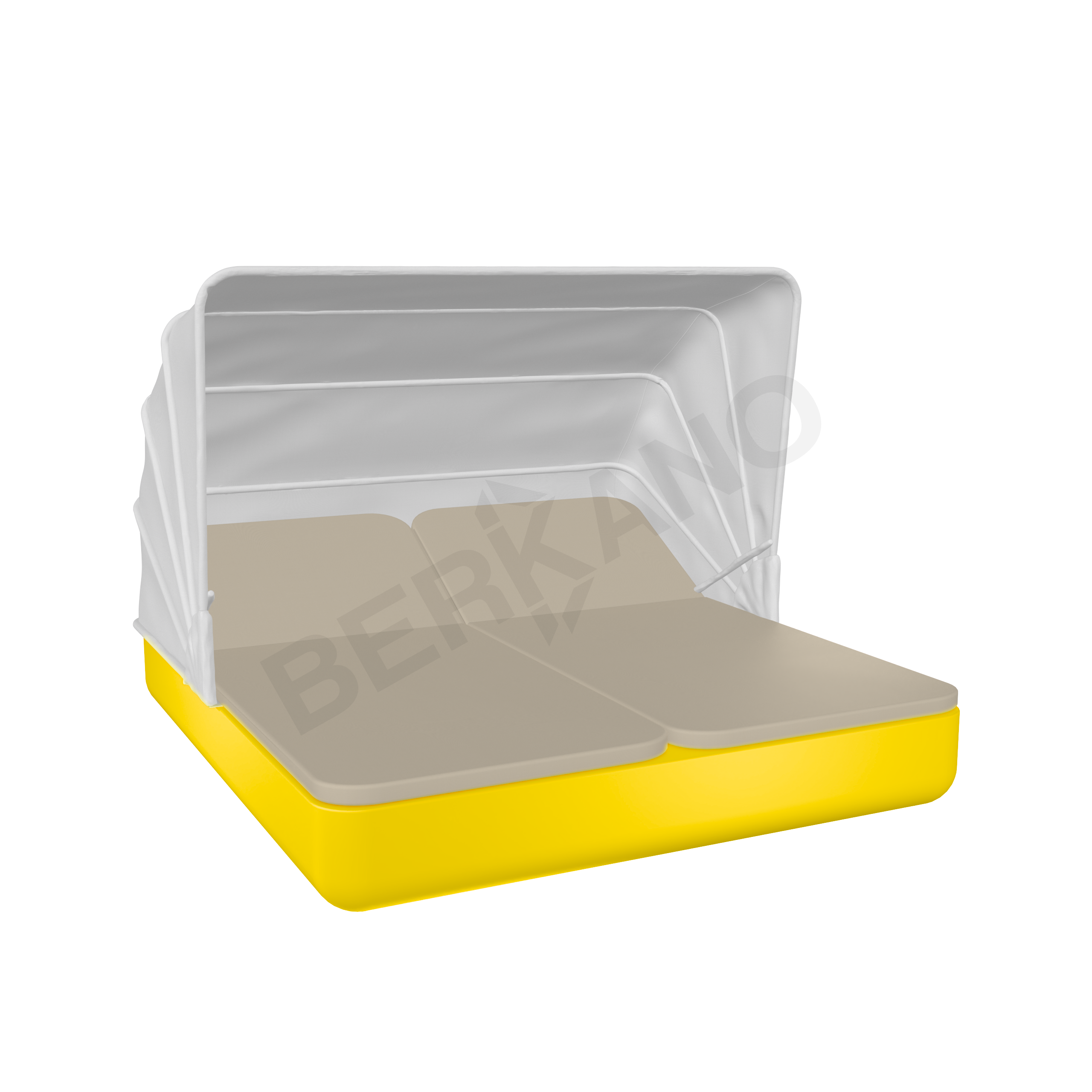 Шезлонг Grace Double Canopy с подушками желтого цвета / аксессуар бежевого цвета - фото 1